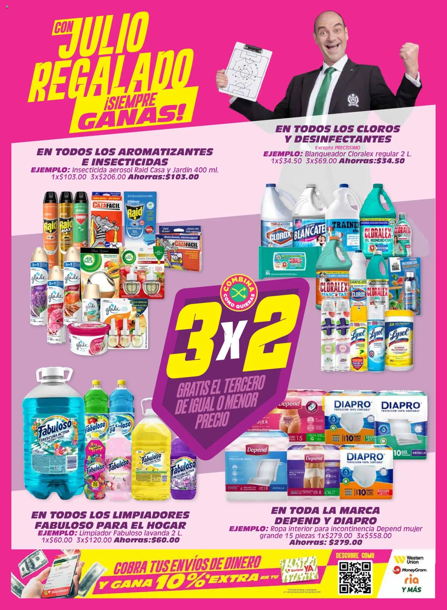 Nuevas ofertas de Soriana válidas en toda la República Mexicana desde el 29.05.2026. ¡Encuentra las mejores ofertas en Soriana Julio Regalado Súper Nacional! | Página: 5 | Productos: Limpiador, Ropa, Ropa interior, Insecticida