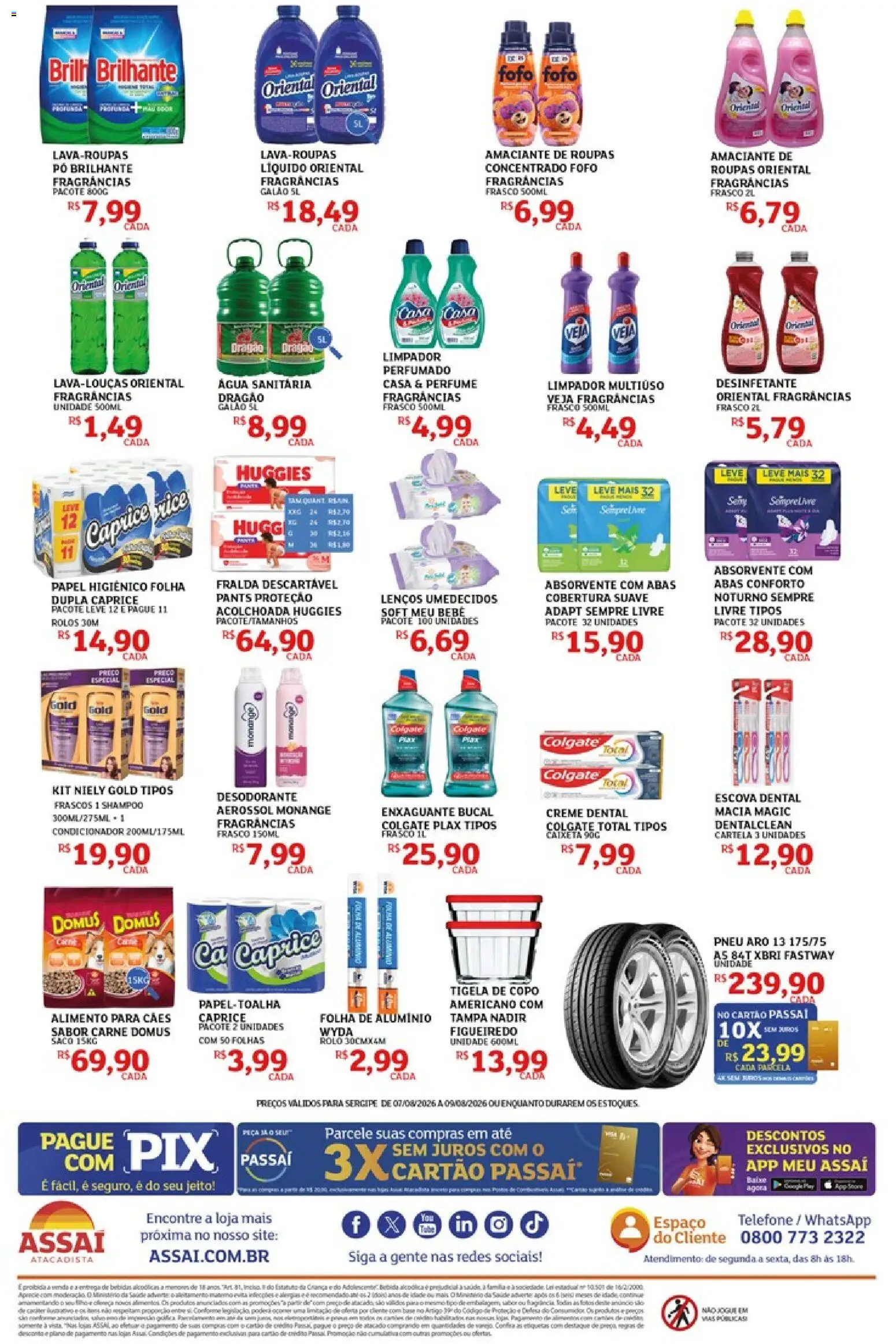 Assaí Atacadista Folheto - válido de 07/08/2026 | Página: 4 | Produtos: Pó, Enxaguante bucal, Carne, Roupas