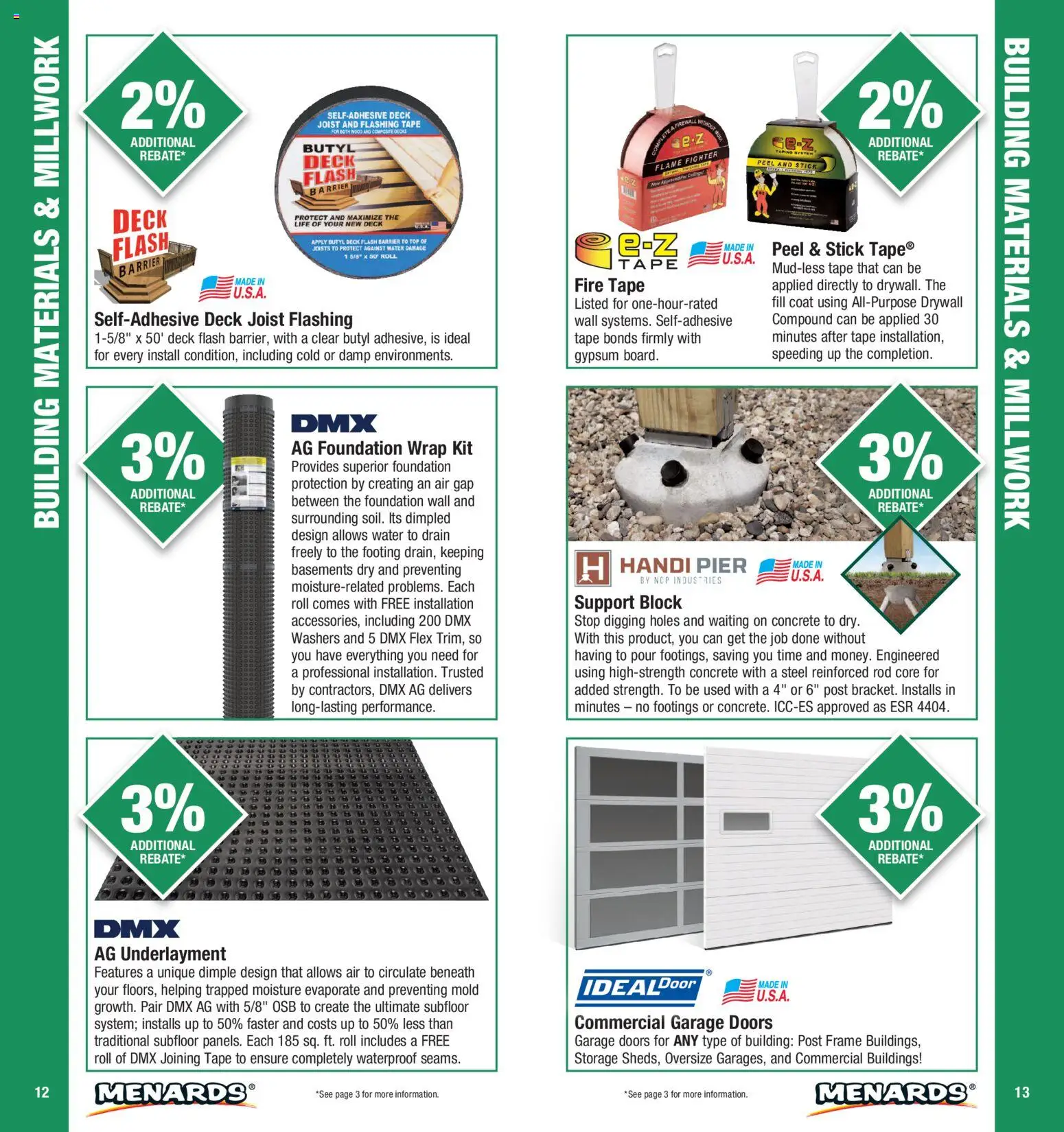 Menards Contractor Catalog - valid from 01/01/2026 | Page: 7 | Products: Doors, Foundation, Water, Rod