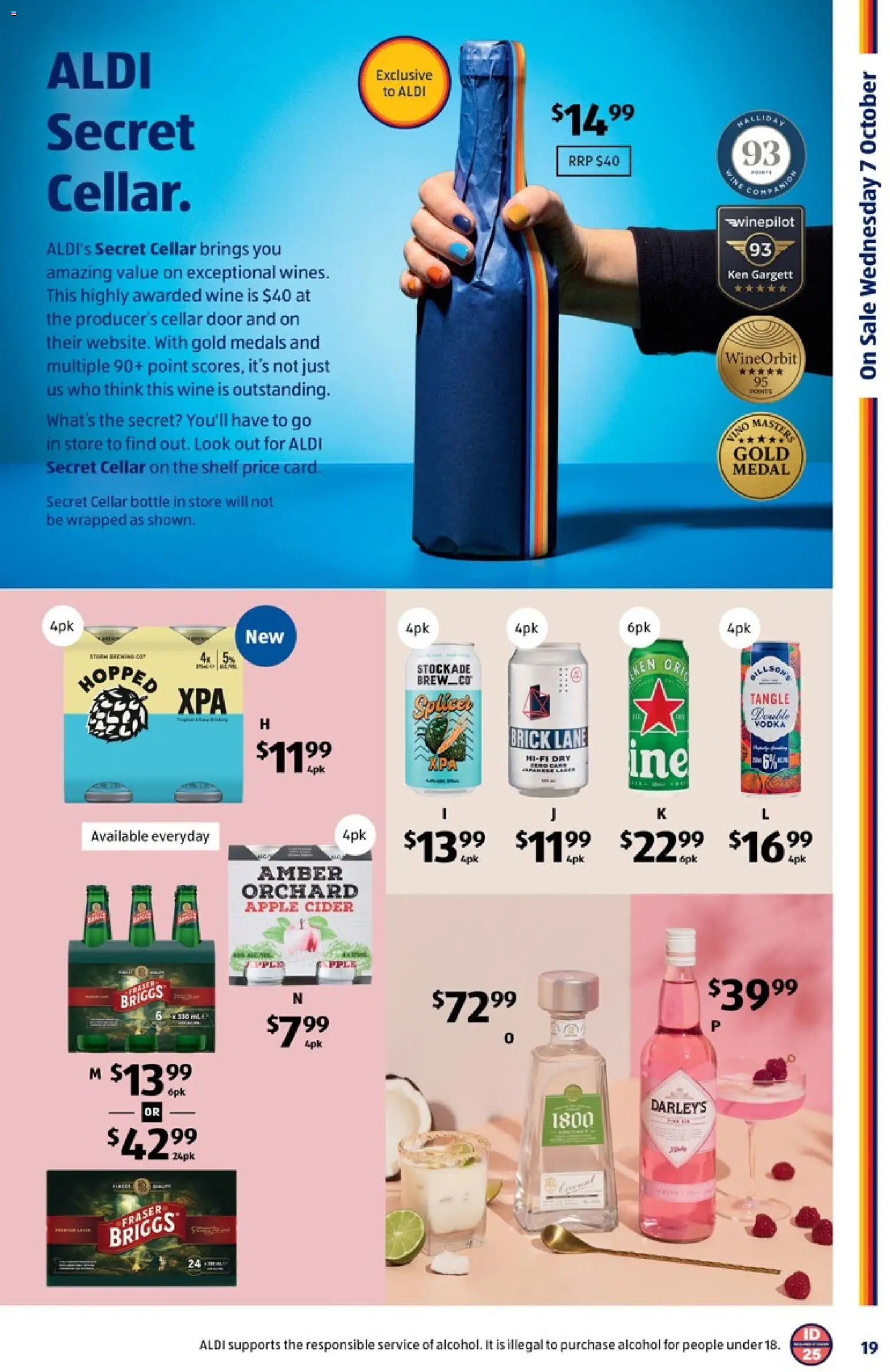Aldi catalogue - valid from 07/10/2026 | Page: 19 | Products: Door, Alcohol, Vodka, Pink gin