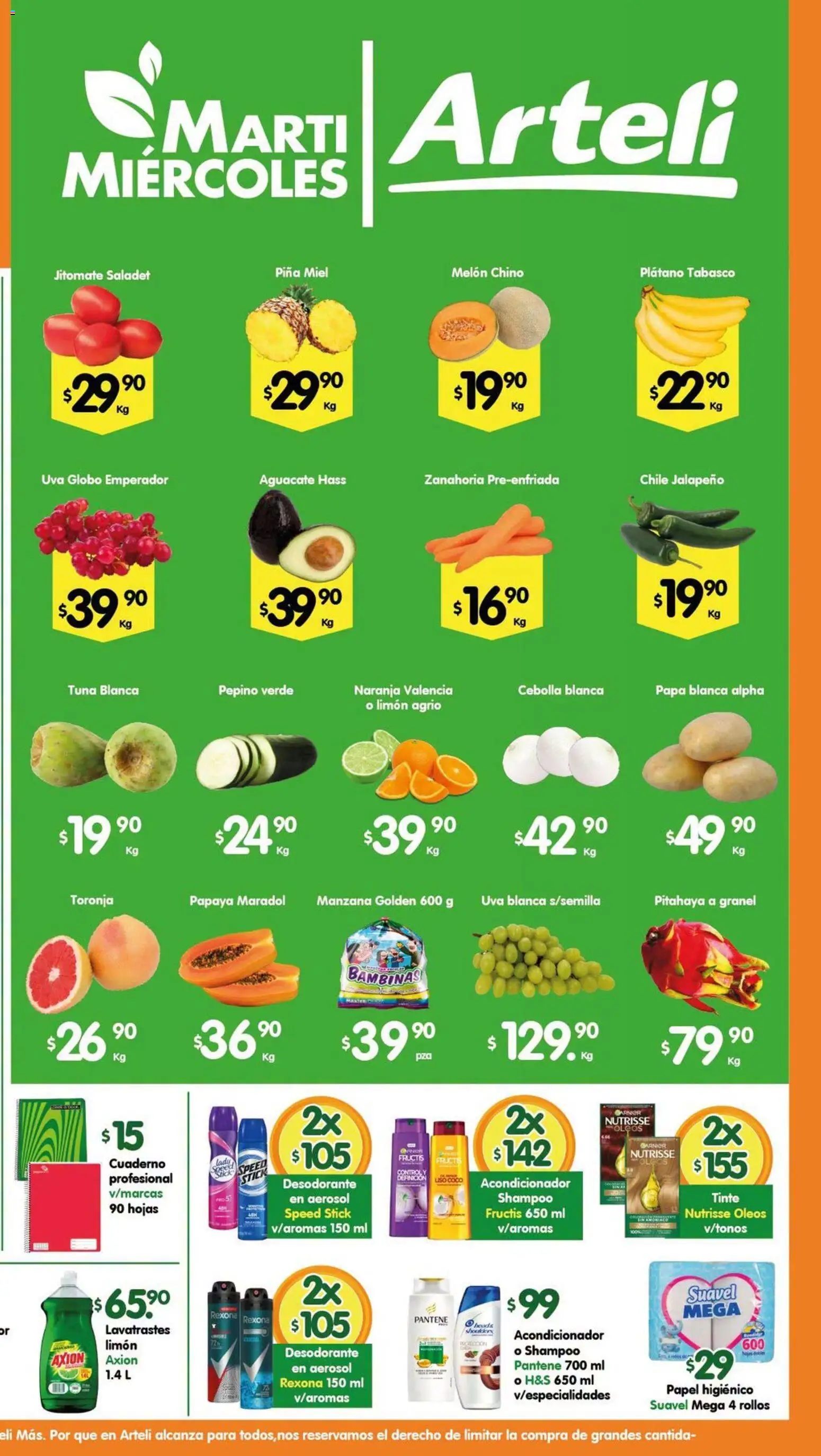 Nuevas ofertas de Arteli válidas en toda la República Mexicana desde el 25/08/2026. ¡Encuentra las mejores ofertas en Arteli folleto Tuxpan! | Página: 2 | Productos: Cebolla, Chile, Toronja, Zanahoria
