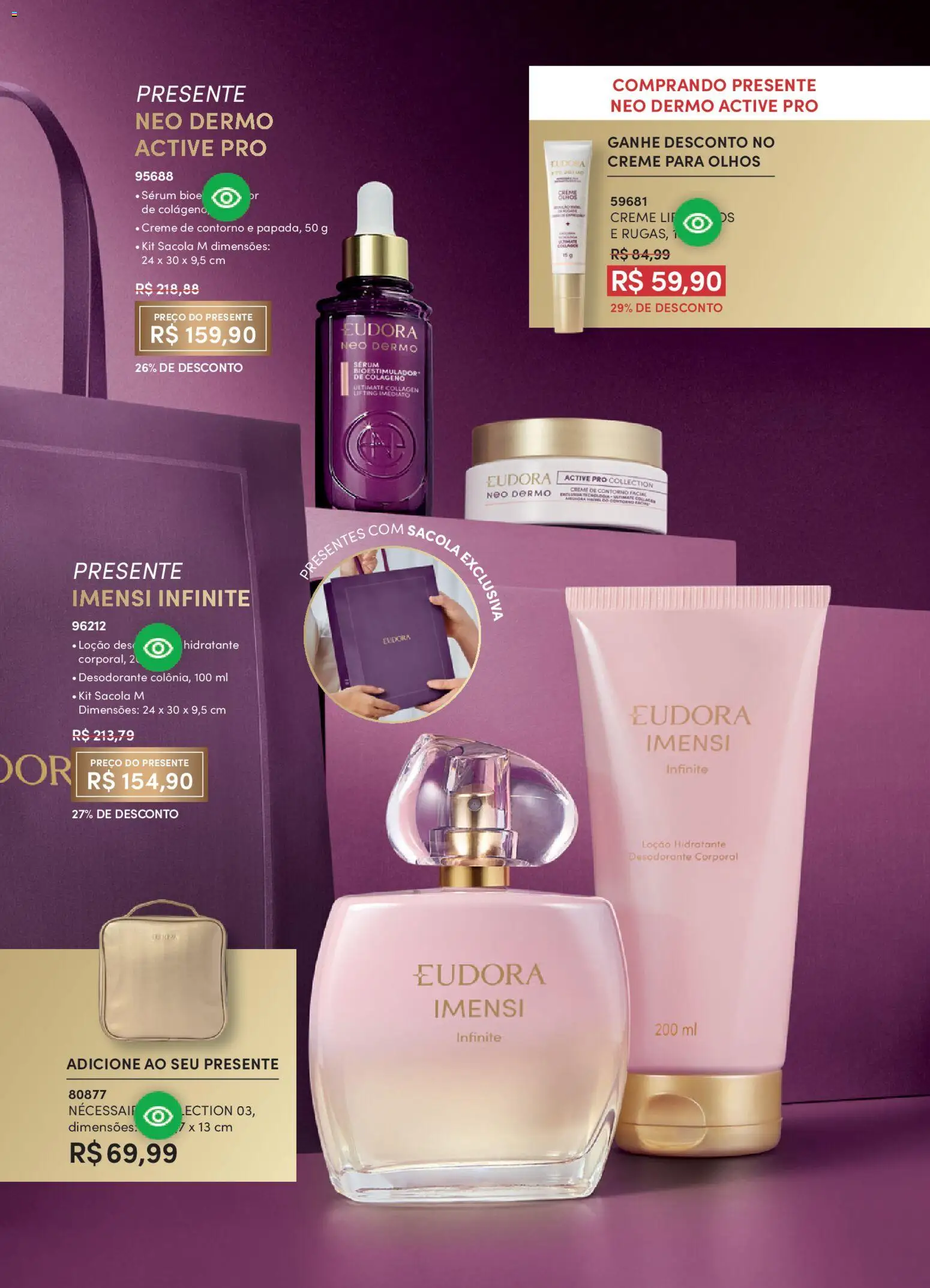 Eudora Folheto - válido de 01.04.2026 | Página: 56 | Produtos: Colágeno, Desodorante, Sérum, Creme