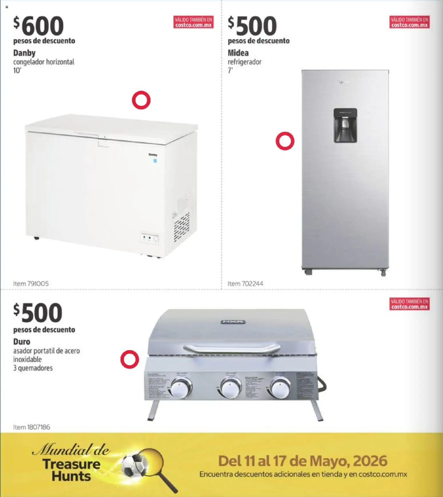 Nuevas ofertas de Costco válidas en toda la República Mexicana desde el 11.05.2026. ¡Encuentra las mejores ofertas en Costco catálogo! | Página: 4 | Productos: Refrigerador, Congelador