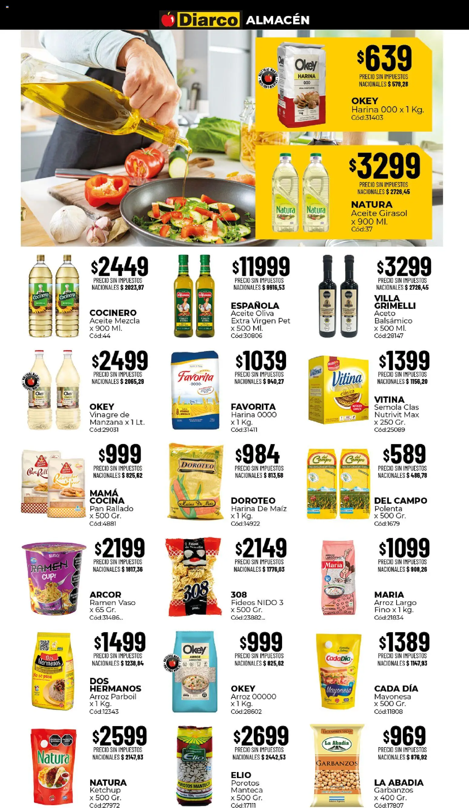 Diarco ofertas │ válido desde el 24/08/2026 | Página: 2 | Productos: Aceite, Garbanzos, Pan, Fideos