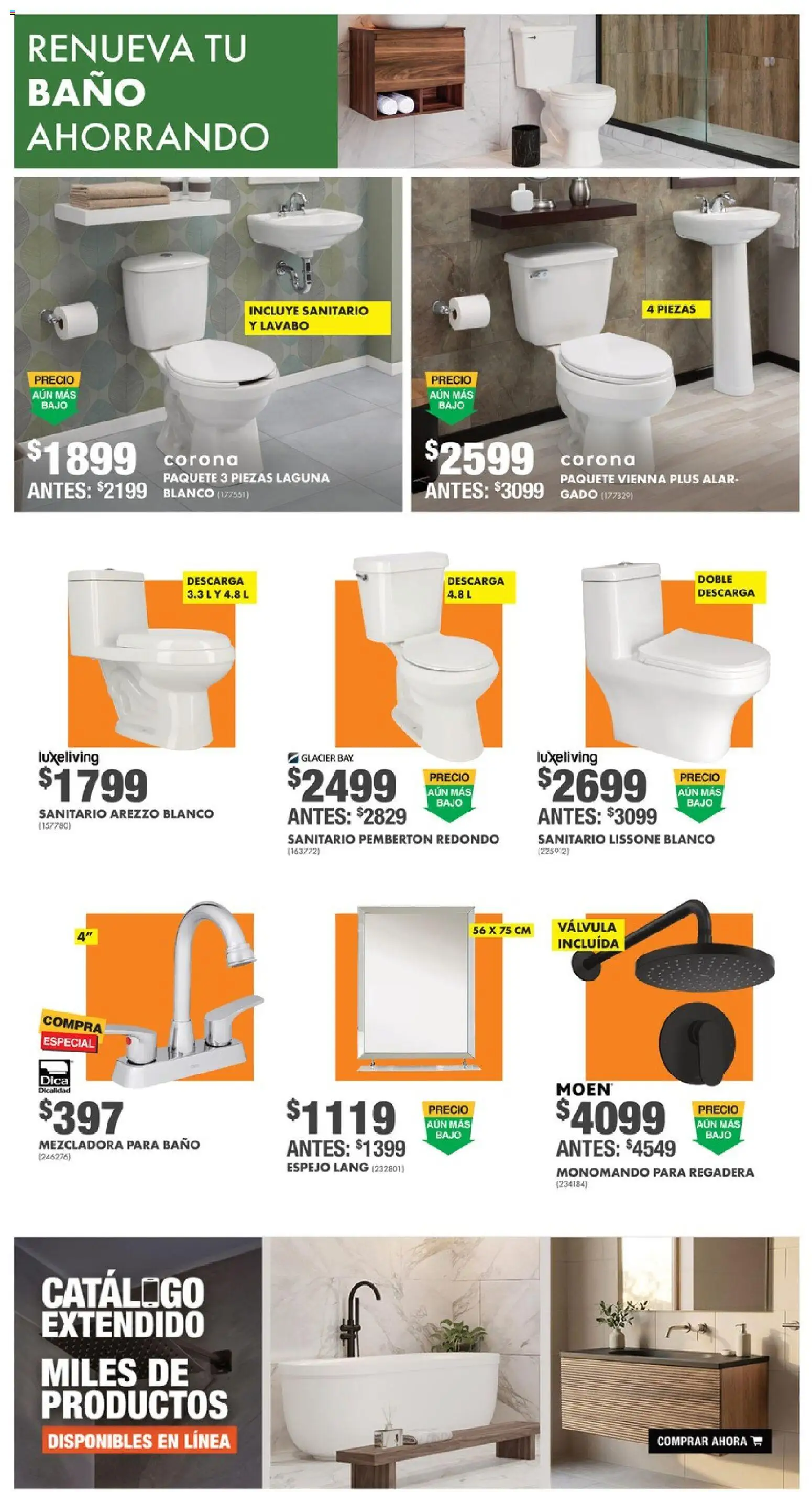 Nuevas ofertas de Home Depot válidas en toda la República Mexicana desde el 16/07/2026. ¡Encuentra las mejores ofertas en Home Depot catálogo! | Página: 13 | Productos: Válvula, Lavabo, Baño, Espejo