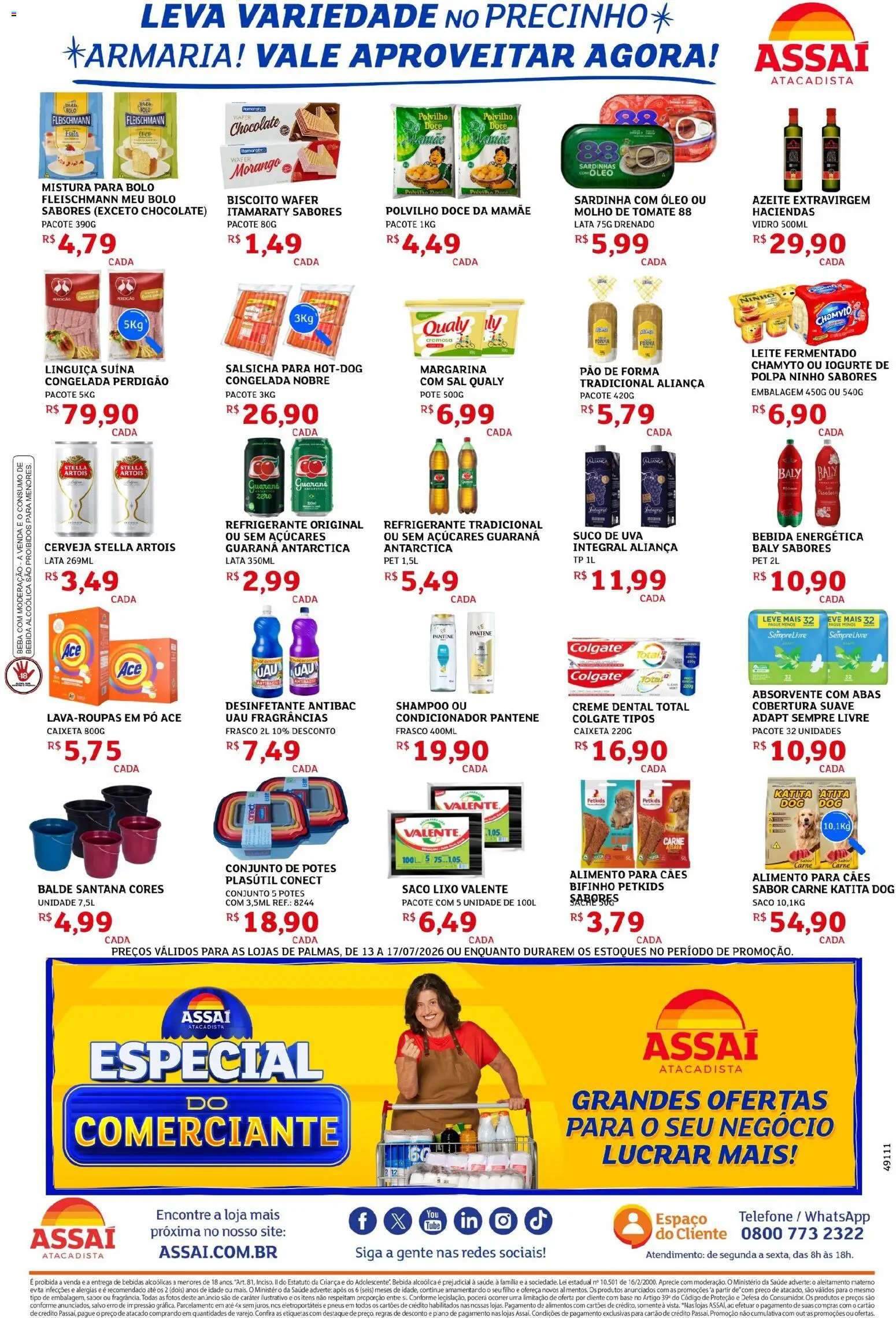 Assaí Atacadista Folheto - válido de 13/07/2026 | Página: 2 | Produtos: Molho de tomate, Aliança, Margarina, Mistura para bolo