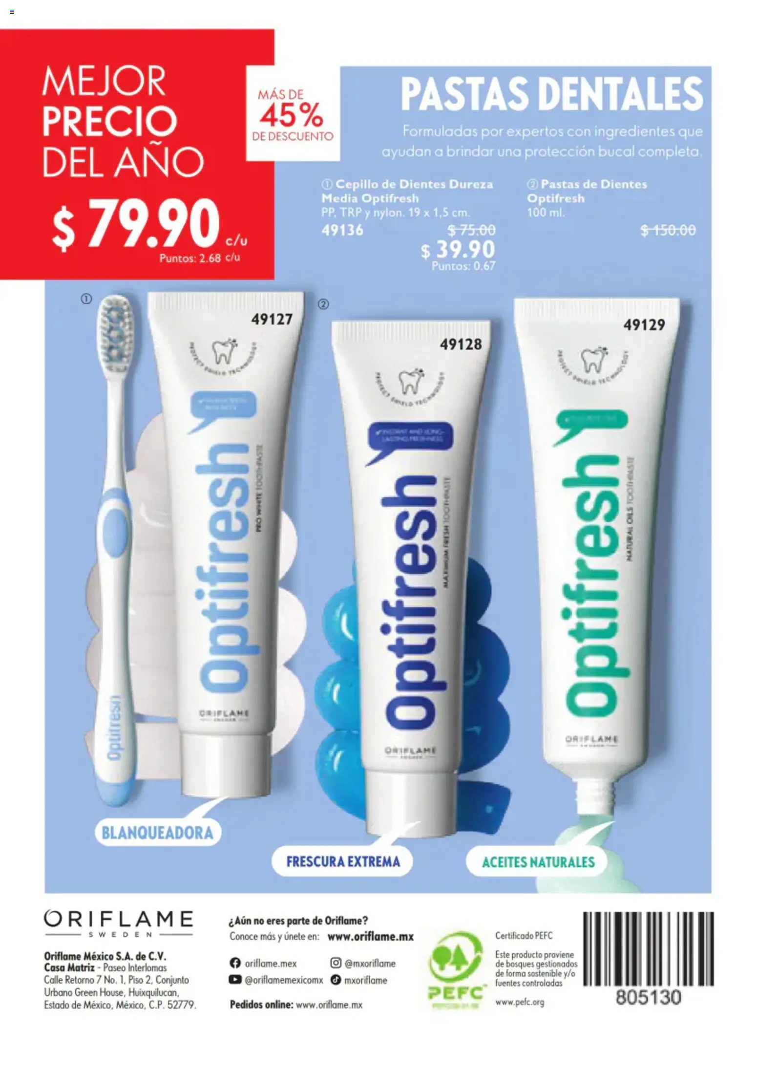 Nuevas ofertas de Oriflame válidas en toda la República Mexicana desde el 01/08/2026. ¡Encuentra las mejores ofertas en Oriflame campaña 11 2026! | Página: 132 | Productos: Cepillo de dientes, Cepillo, Conjunto
