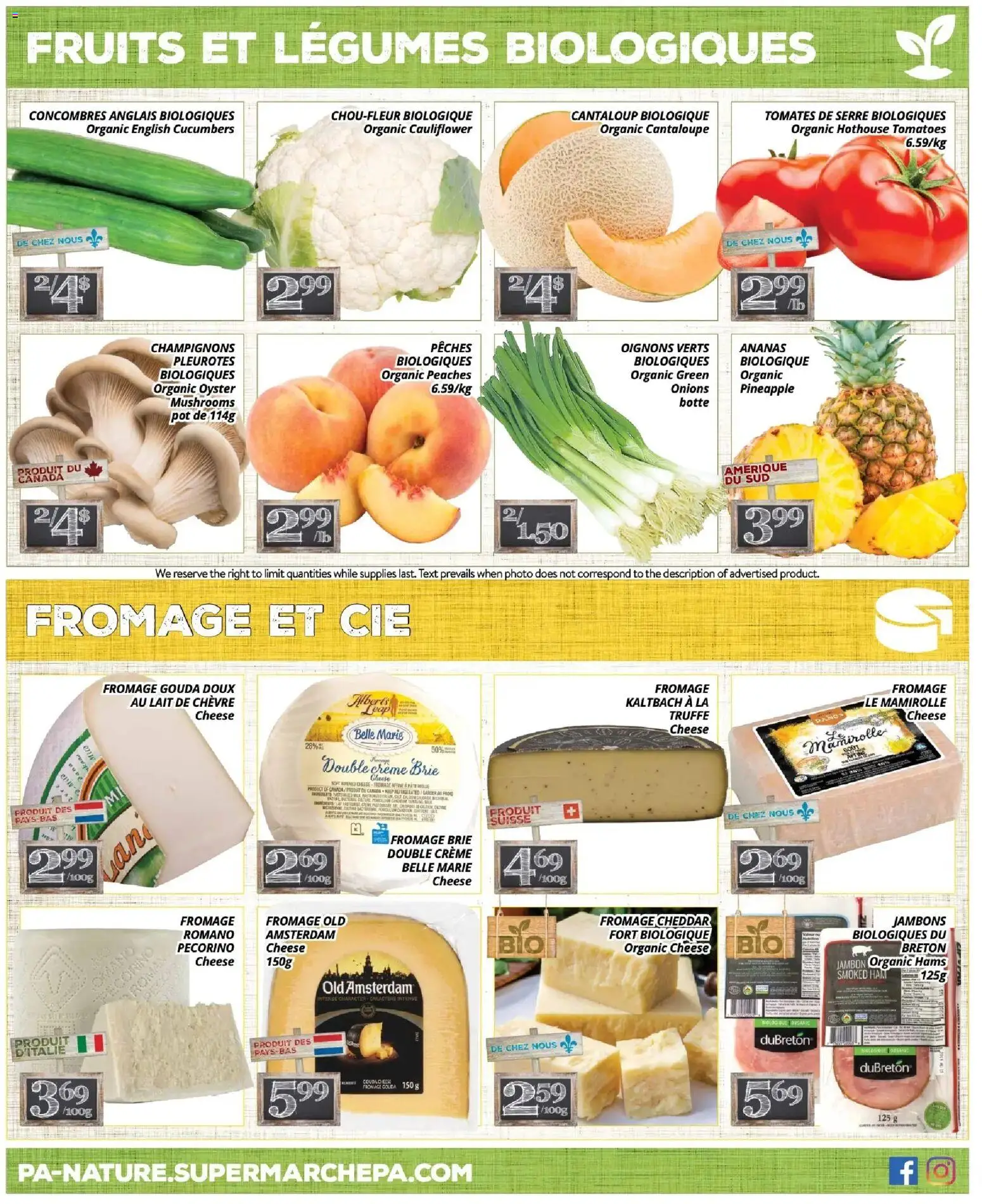Pa Supermarché flyer valid from 08.06.2026 | Page: 4 | Products: Pineapple, Cucumbers, Cheese, Tomatoes