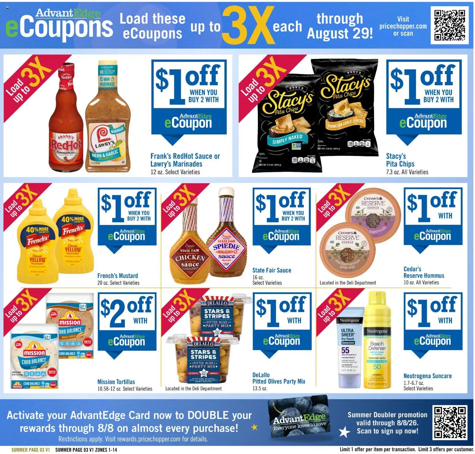 Price Chopper Celebrate Summer - valid from 07/12/2026 | Page: 3 | Products: Sunscreen, Chips, Sauce, Garlic