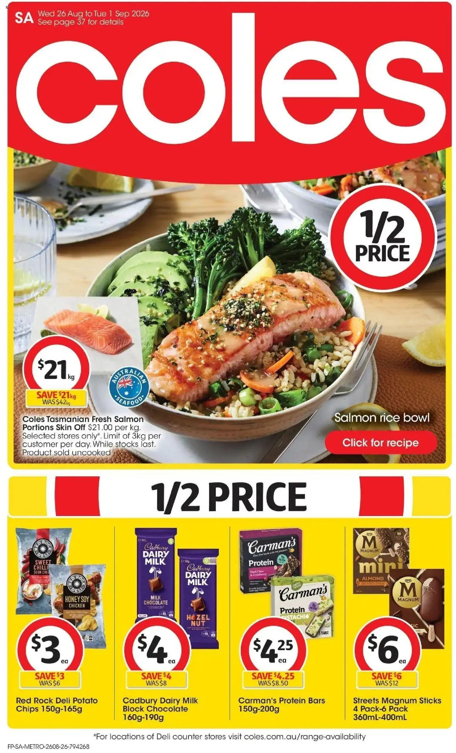 ﻿Coles catalogue valid from 26/08/2026 > Online Australia | Page: 1 | Products: Protein, Chilli, Ice, Magnum