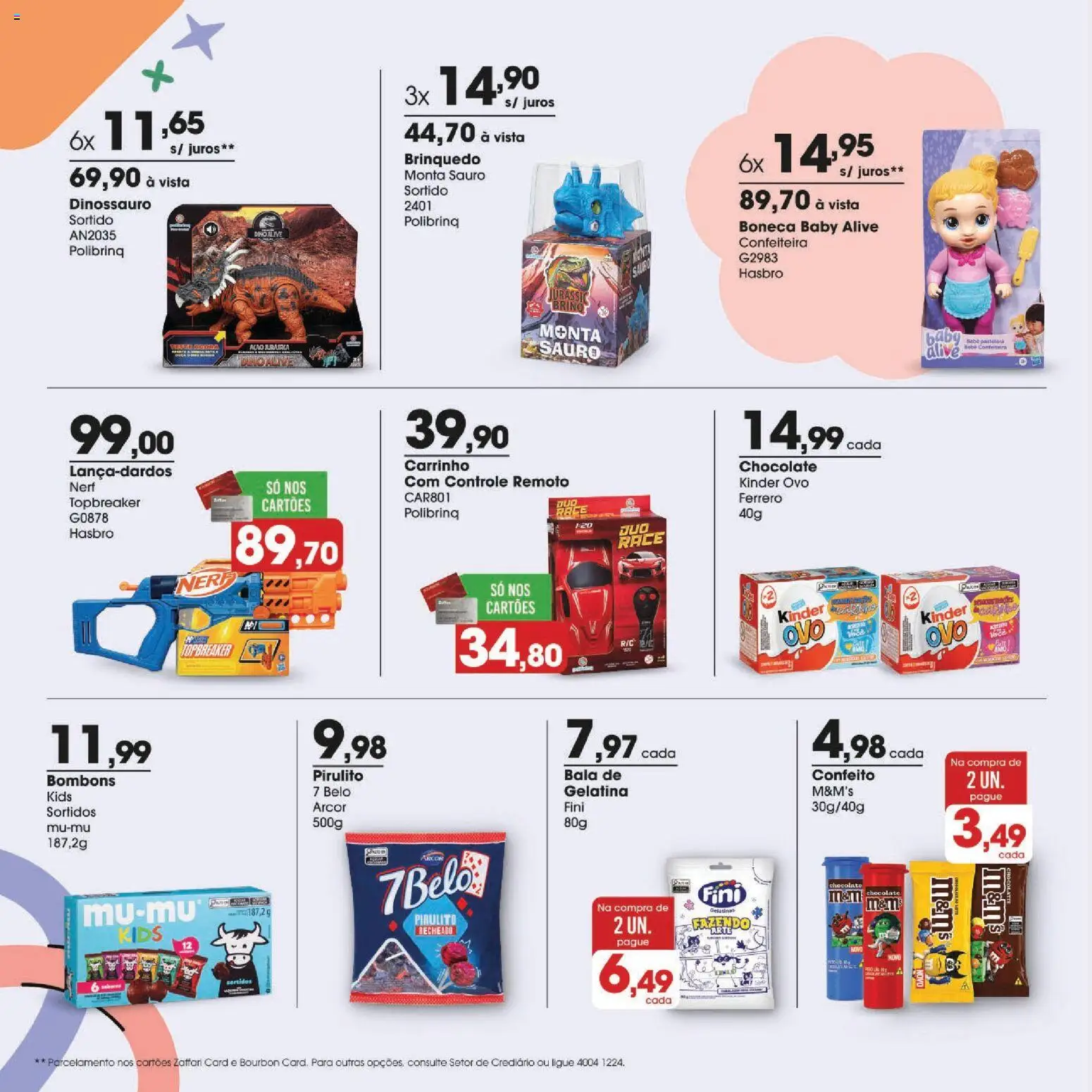 Zaffari Folheto - válido de 24/09/2026 | Página: 6 | Produtos: Boneca, Carrinho, Kinder ovo, Bala