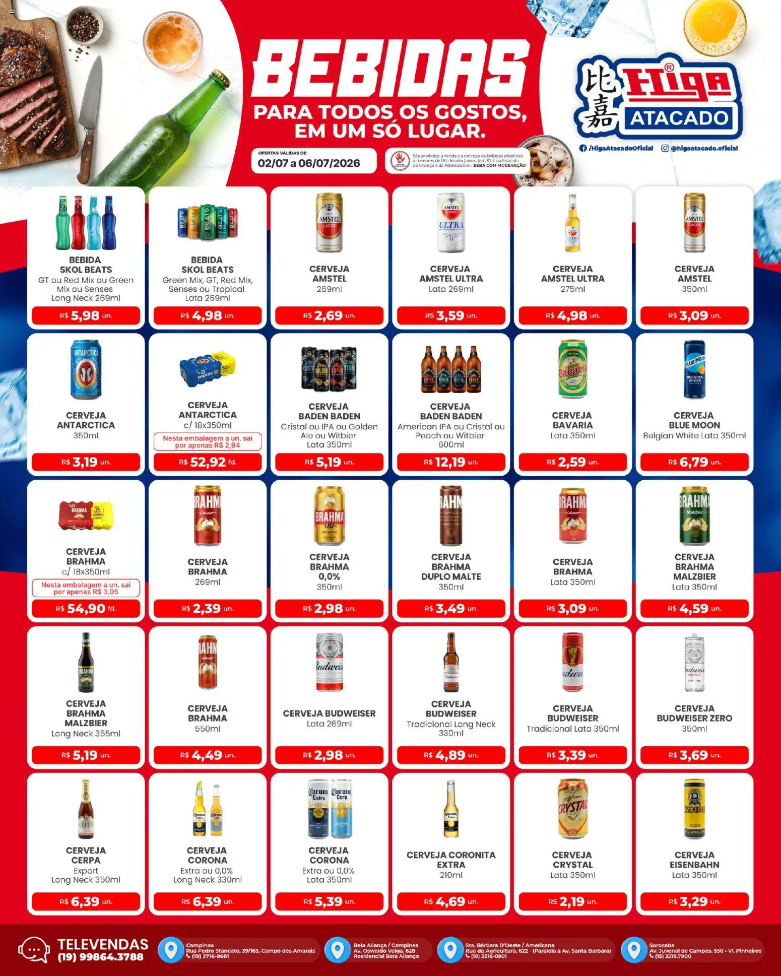 Higa Atacado Folheto - válido de 02/07/2026 | Página: 1 | Produtos: Aliança, Eisenbahn, Cerveja, Bebida