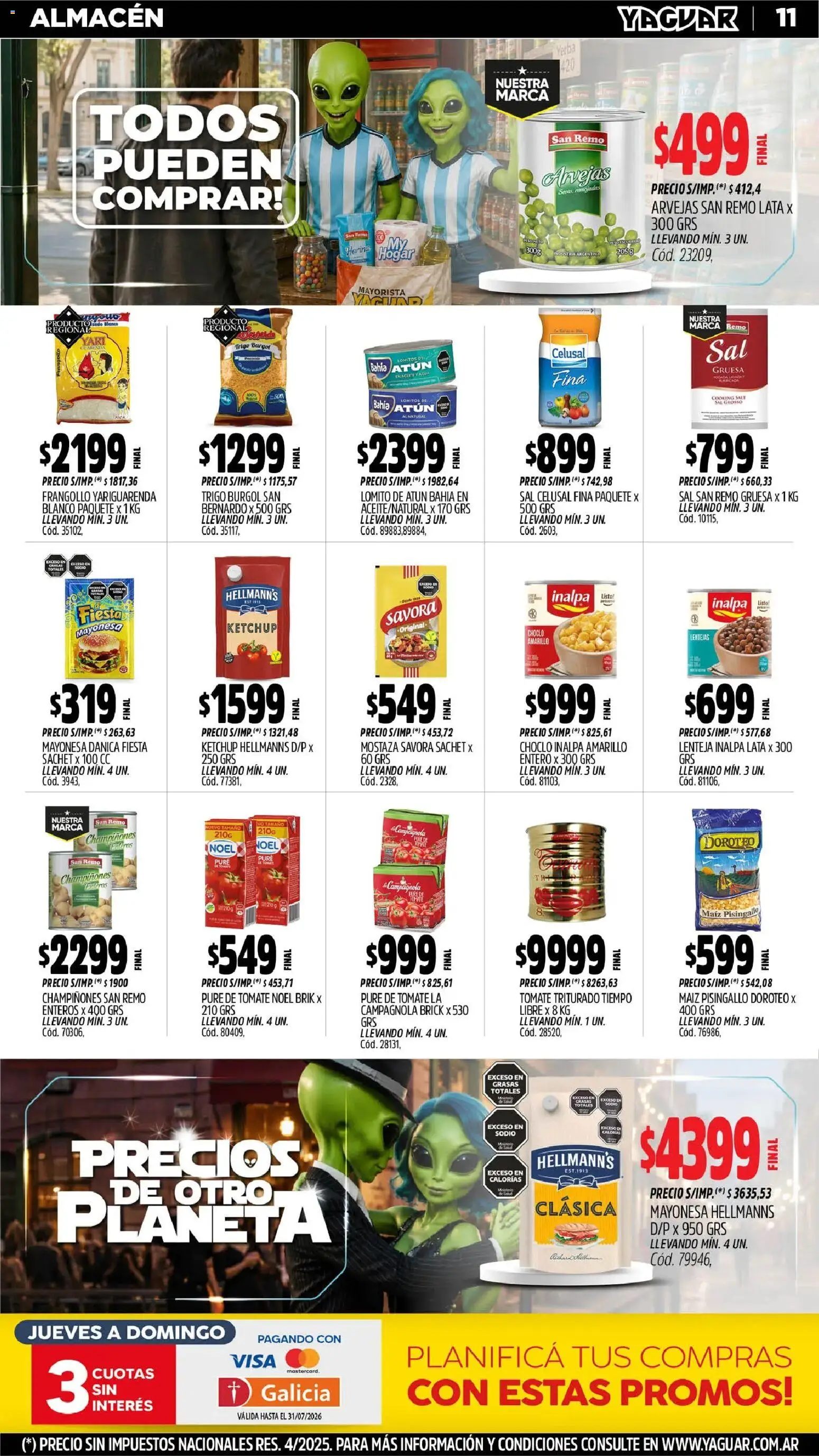 Yaguar - Oferta Semanal Salta │ válido desde el 29/06/2026 | Página: 12 | Productos: Arvejas, Maiz, Atún, Pure de Tomate