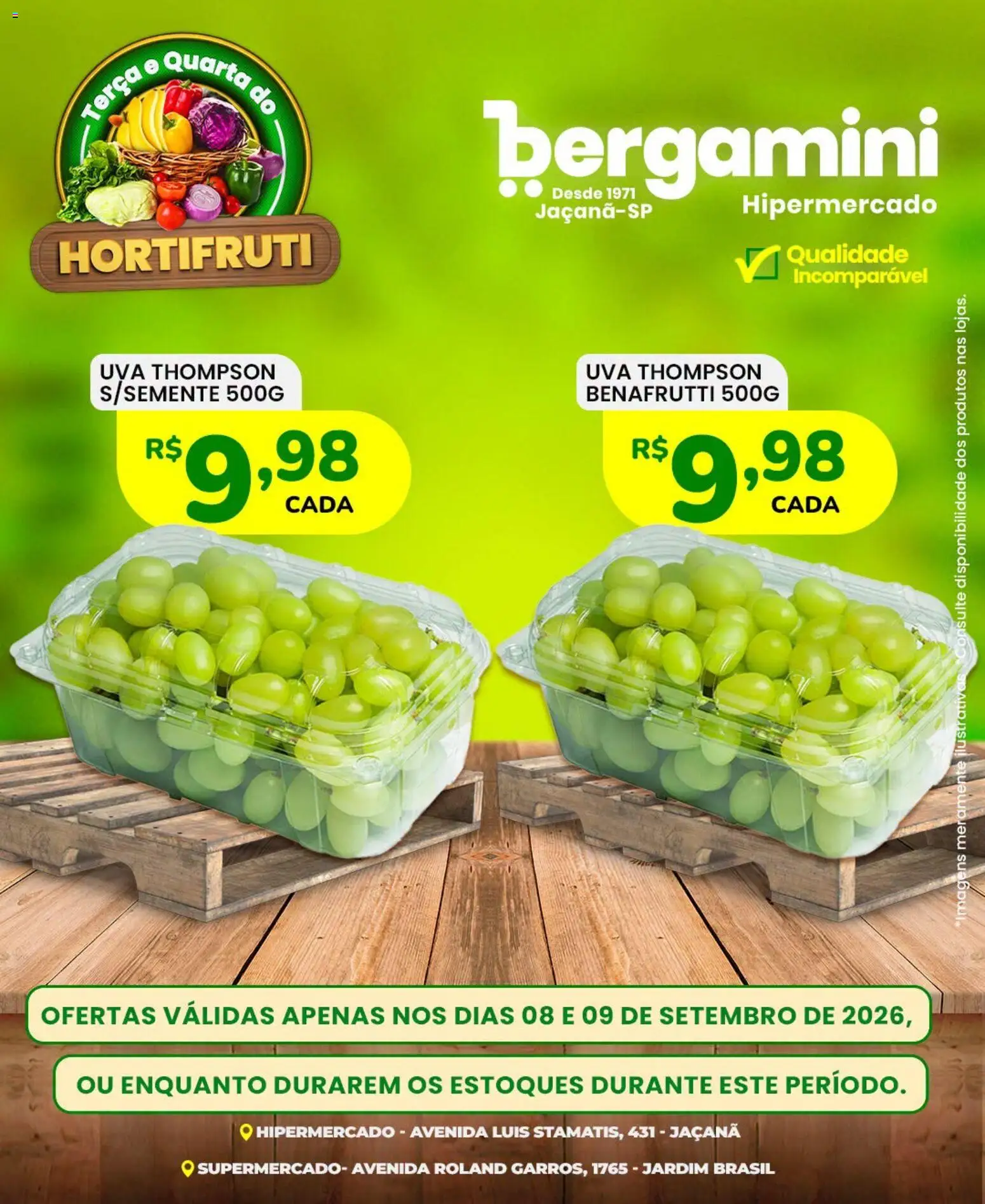 Supermercado Bergamini Folheto - válido de 08/09/2026 | Página: 8 | Produtos: Uva