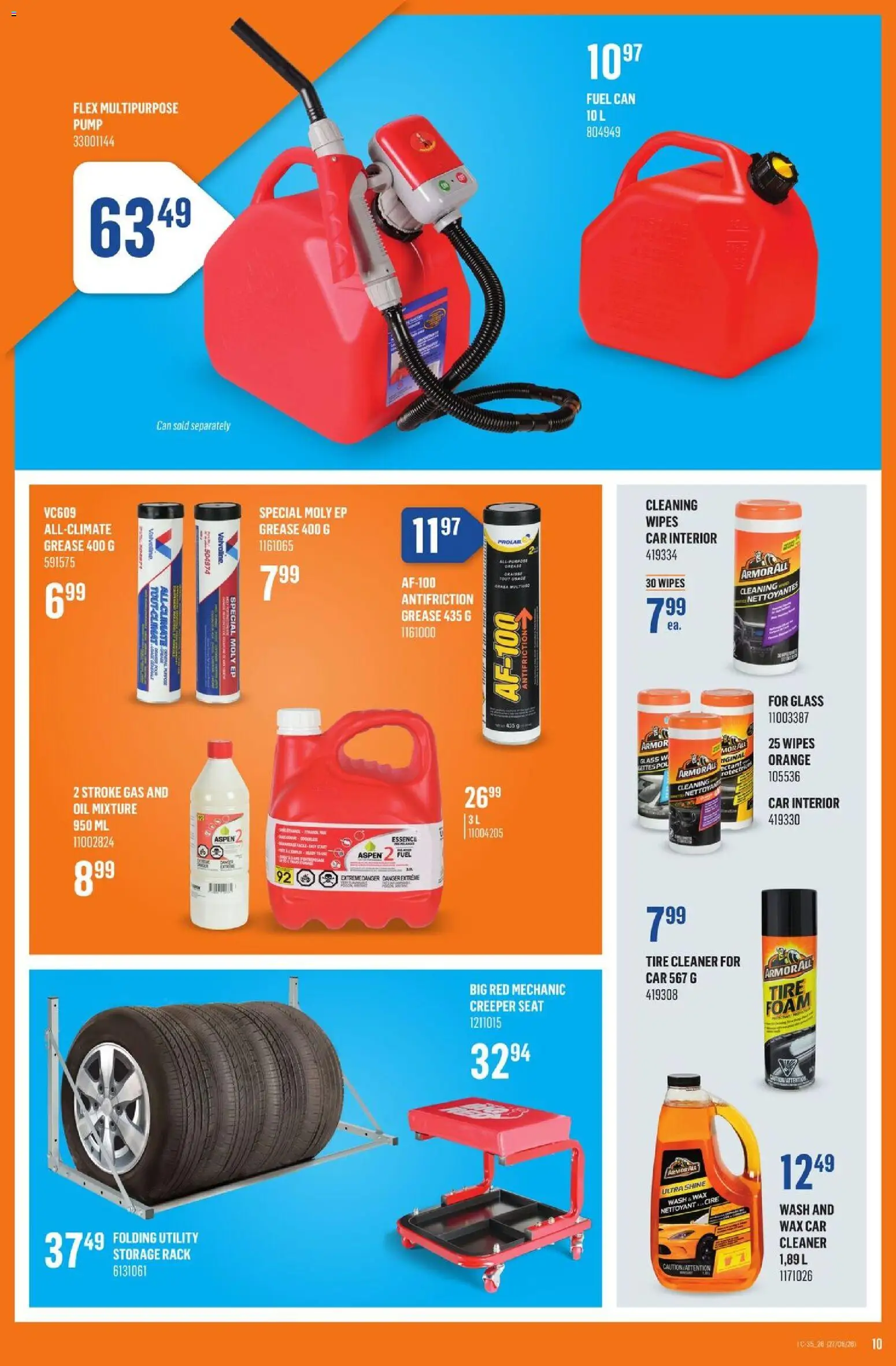 Canac flyer valid from Aug 27, 2026 | Page: 10 | Products: Foam, Oil