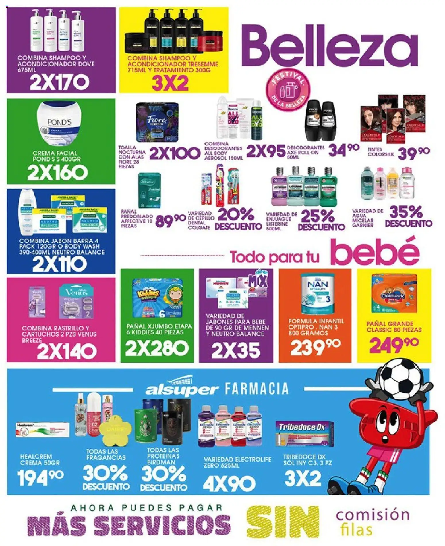 Nuevas ofertas de Alsuper válidas en toda la República Mexicana desde el 12.06.2026. ¡Encuentra las mejores ofertas en Alsuper folleto Saltillo! | Página: 4 | Productos: Cepillo, Rastrillo, Agua, Jabón