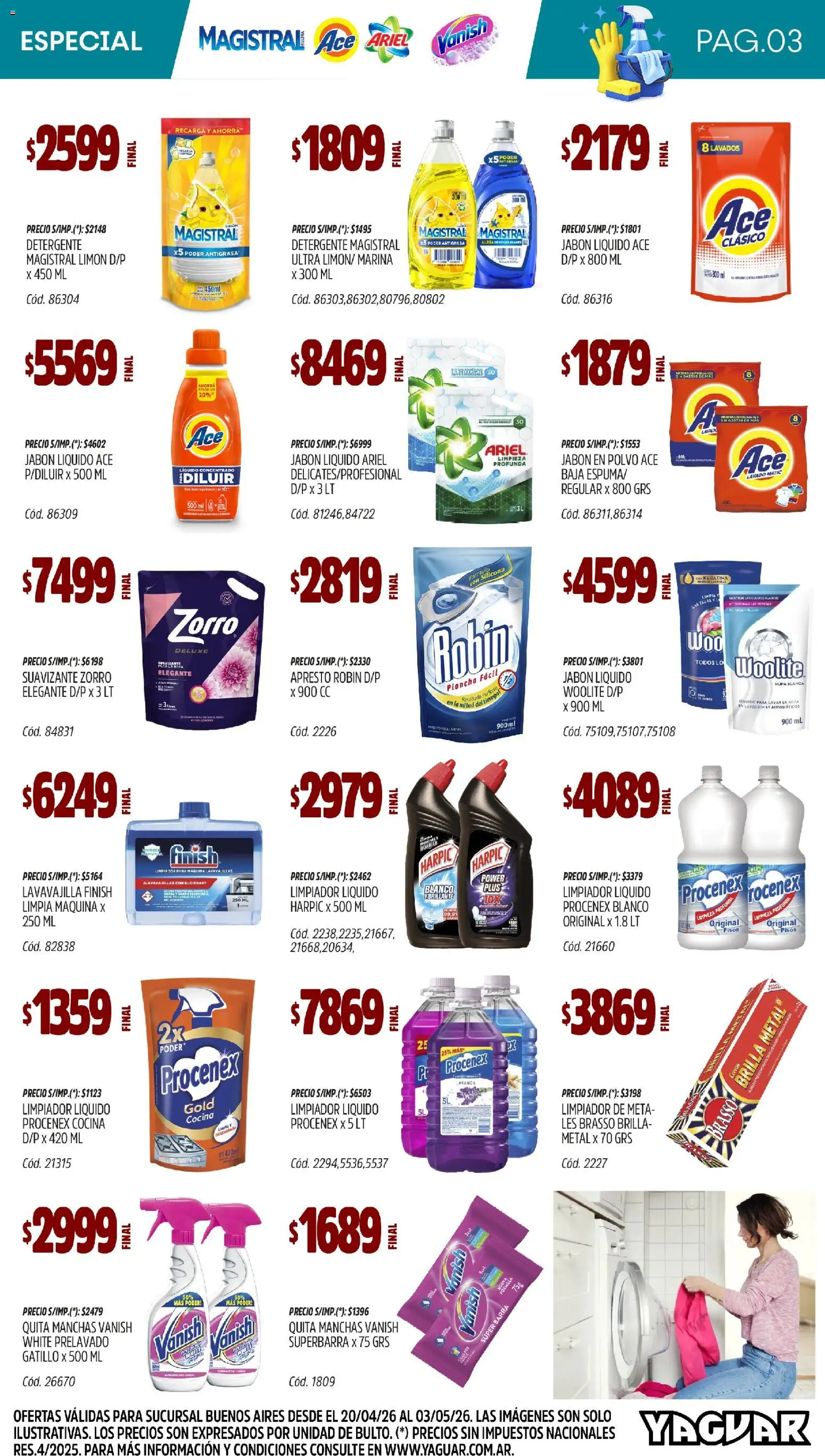 Yaguar - Especial Limpieza Buenos Aires │ válido desde el 20.04.2026 | Página: 3 | Productos: Antigrasa, Cocina, Jabón líquido, Suavizante