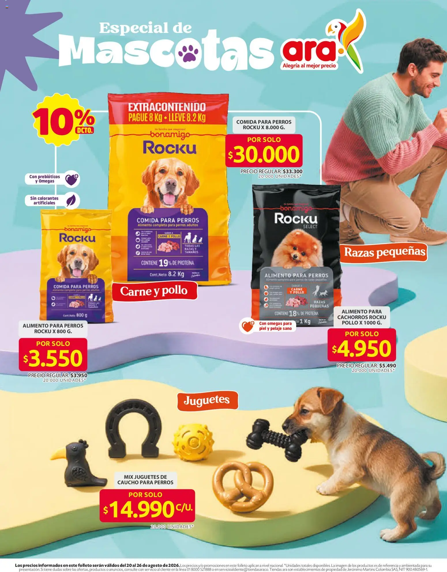 Ara revista - valida desde el 20/08/2026 | Página: 8 | Productos: Pollo, Proteína, Juguetes, Comida para perros
