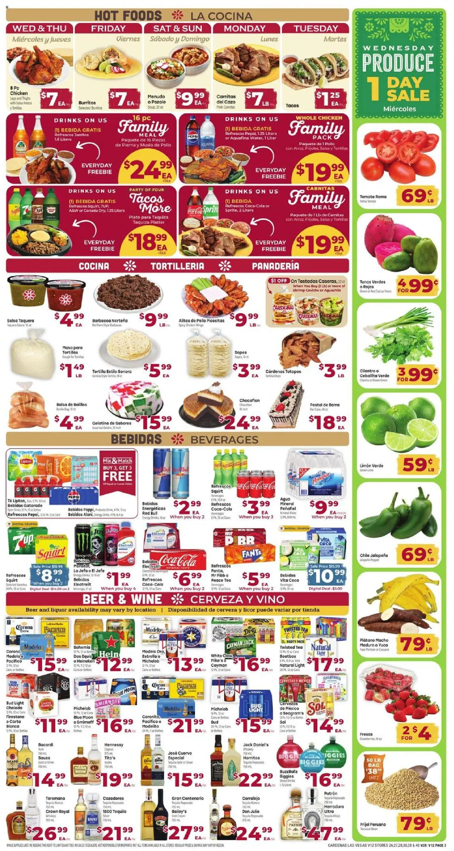 Cardenas Weekly Ad - valid from 08/12/2026 | Page: 3 | Products: Shrimp, Red Bull, Energy drink, Fanta