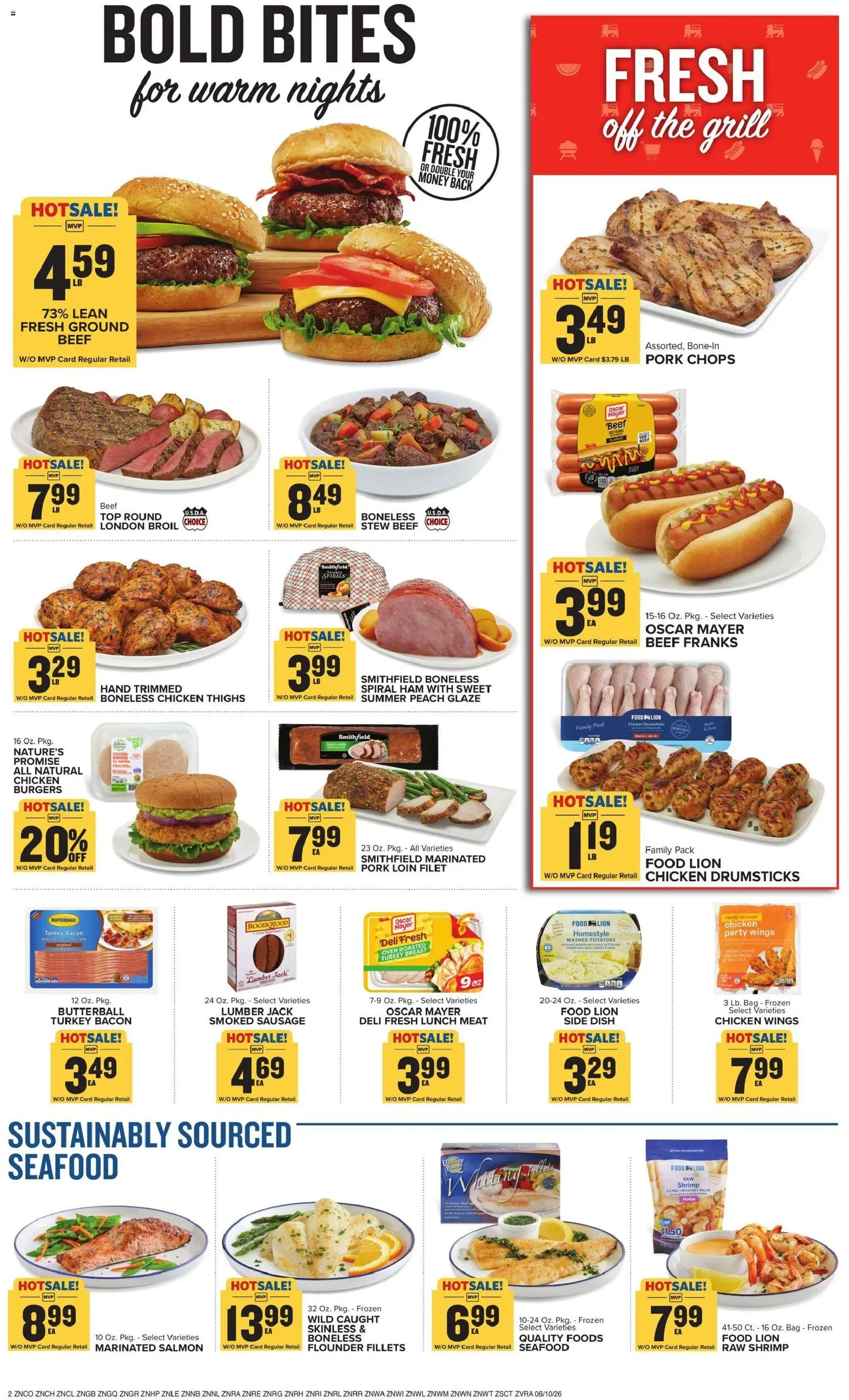 Food Lion Weekly Ad - valid from 10.06.2026 | Page: 5 | Products: Ham, Pork, Beef, Bag