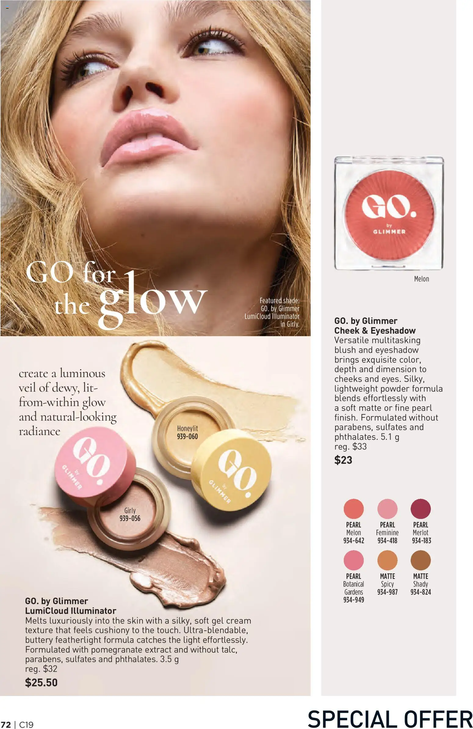 Avon flyer valid from Sep 9, 2026 | Page: 72 | Products: Cream, Pomegranate, Powder, Blush