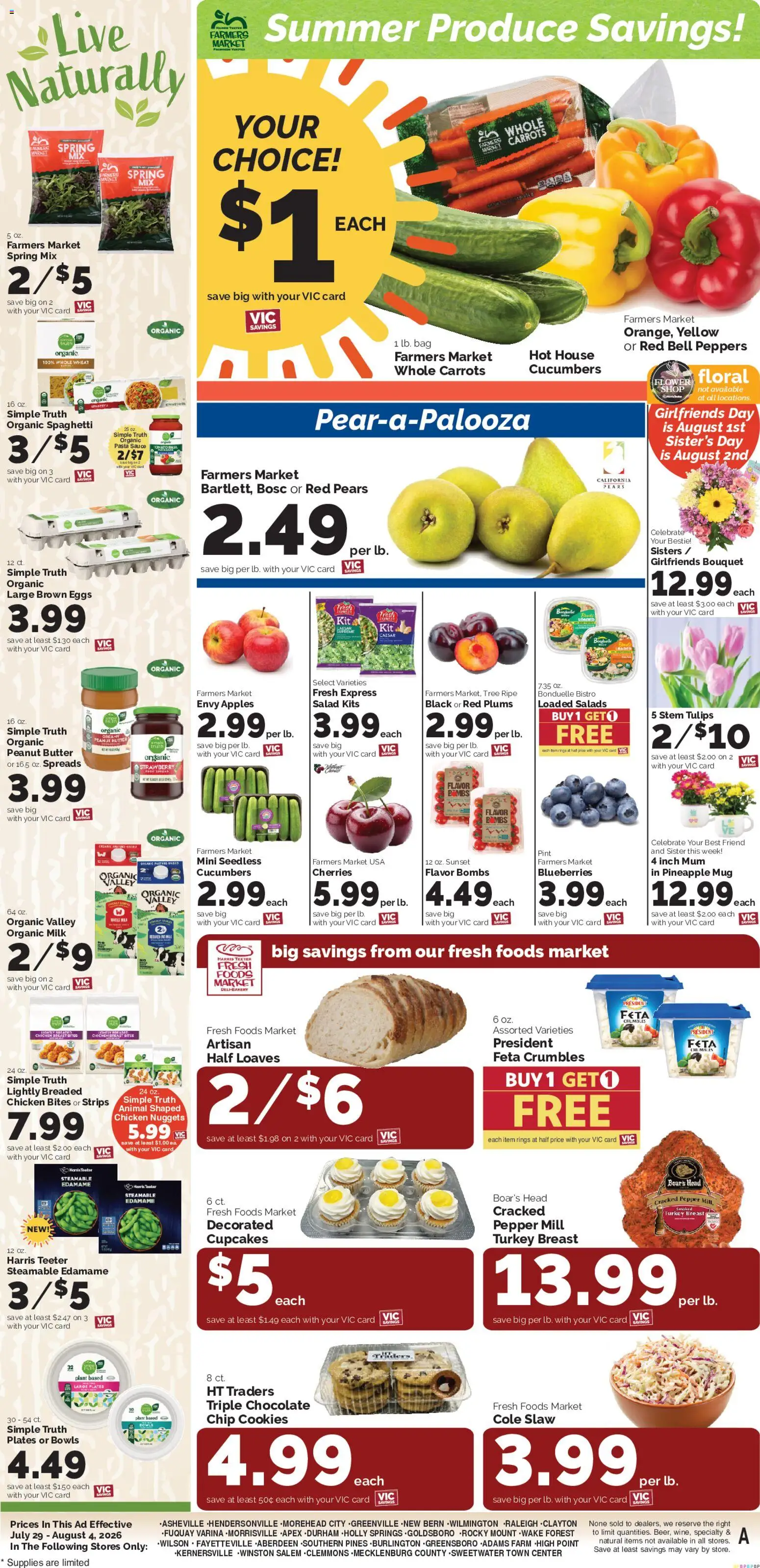 Harris Teeter Weekly Ad - NC - valid from 07/29/2026 | Page: 13 | Products: Peppers, Eggs, Sauce, Hat