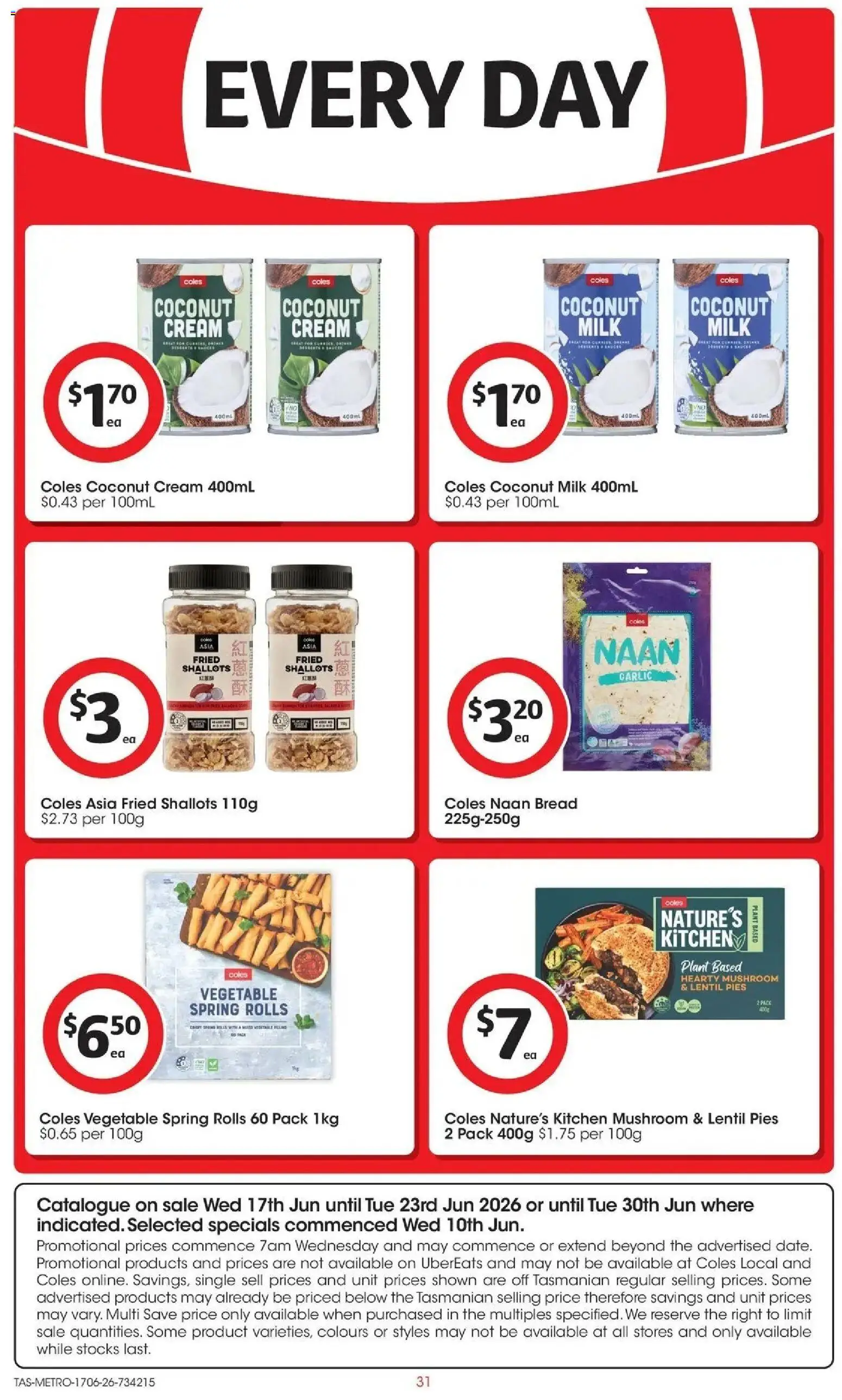 Coles catalogue - valid from 16.06.2026 | Page: 31 | Products: Plant, Milk, Bread, Pies