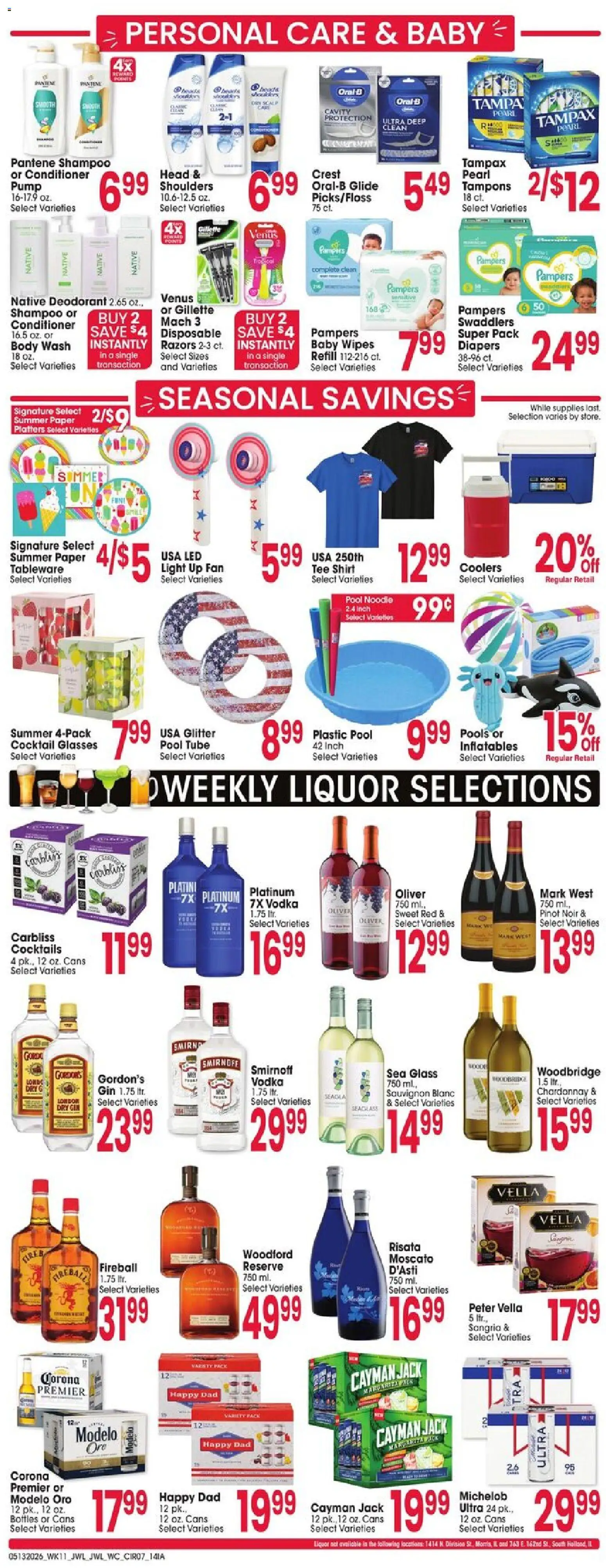 Jewel Osco Weekly Ad - IA - valid from 13.05.2026 | Page: 7 | Products: Deodorant, Shirt, Tampons, Body Wash