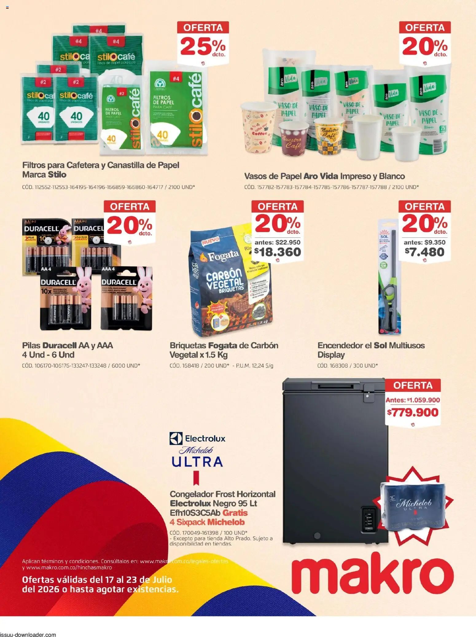 Makro revista - valida desde el 17/07/2026 | Página: 33 | Productos: Vasos, Cafetera, Cebolla, Café