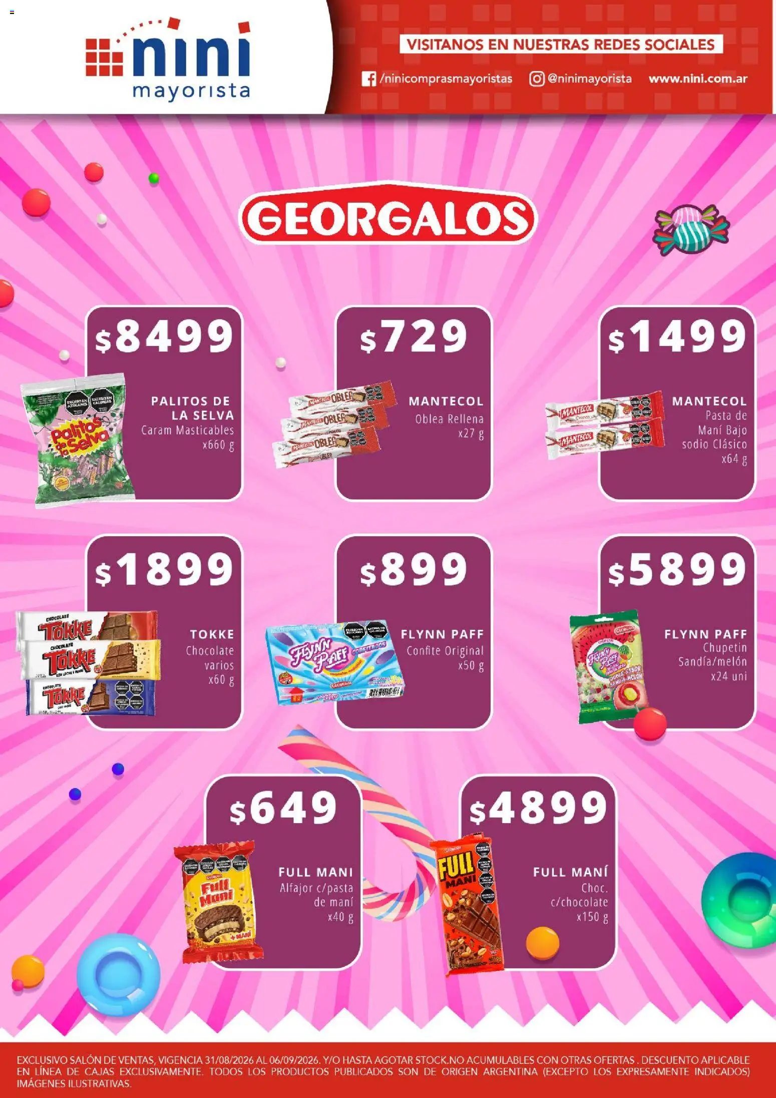 NINI Mayorista catálogo │ válido desde el 31/08/2026 | Página: 37 | Productos: Melón, Mani, Alfajor, Pasta