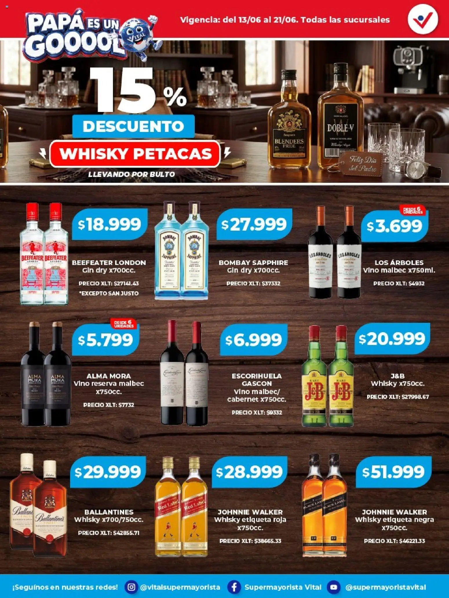 Vital - Especial día del padre │ válido desde el 13.06.2026 | Página: 5 | Productos: Whisky, Papa, Gin, Vino