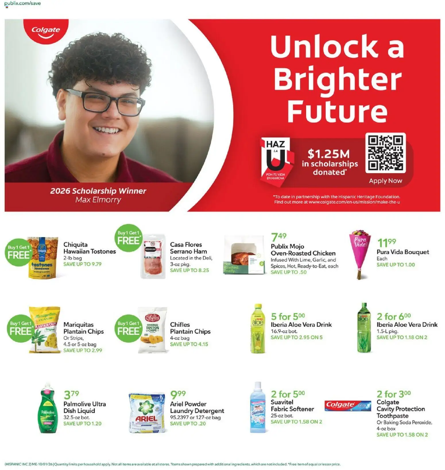 Publix Ad - valid from 10/01/2026 | Page: 2 | Products: Box, Powder, Fabric softener, Chips