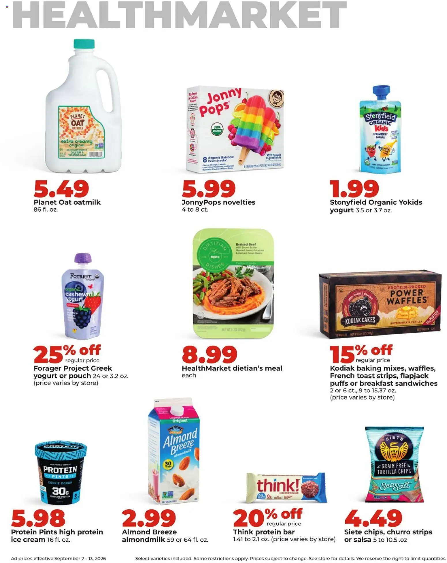 HyVee Weekly Ad - valid from 09/07/2026 | Page: 33 | Products: Ice cream, Potatoes, Tortilla chips, Ice