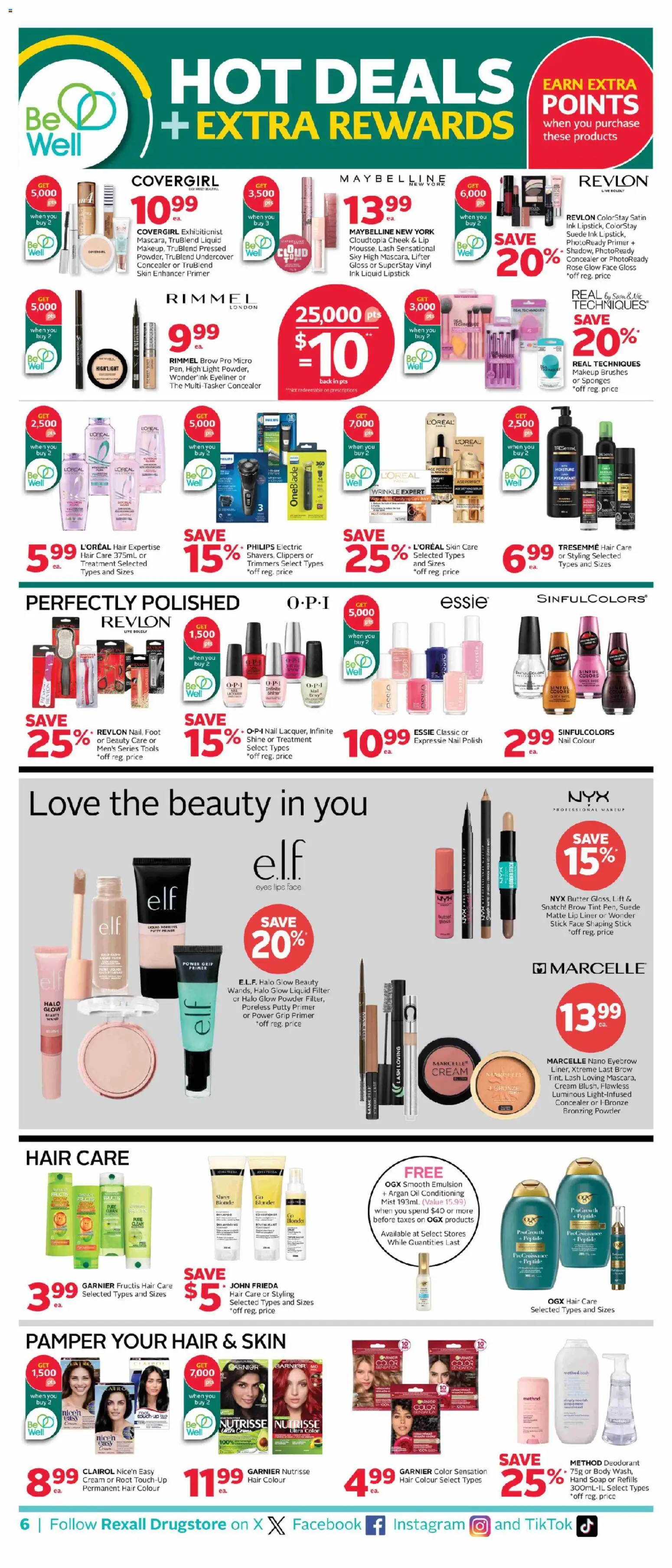 Rexall flyer valid from Jul 10, 2026 | Page: 13 | Products: Powder, Soap, Deodorant, Oil