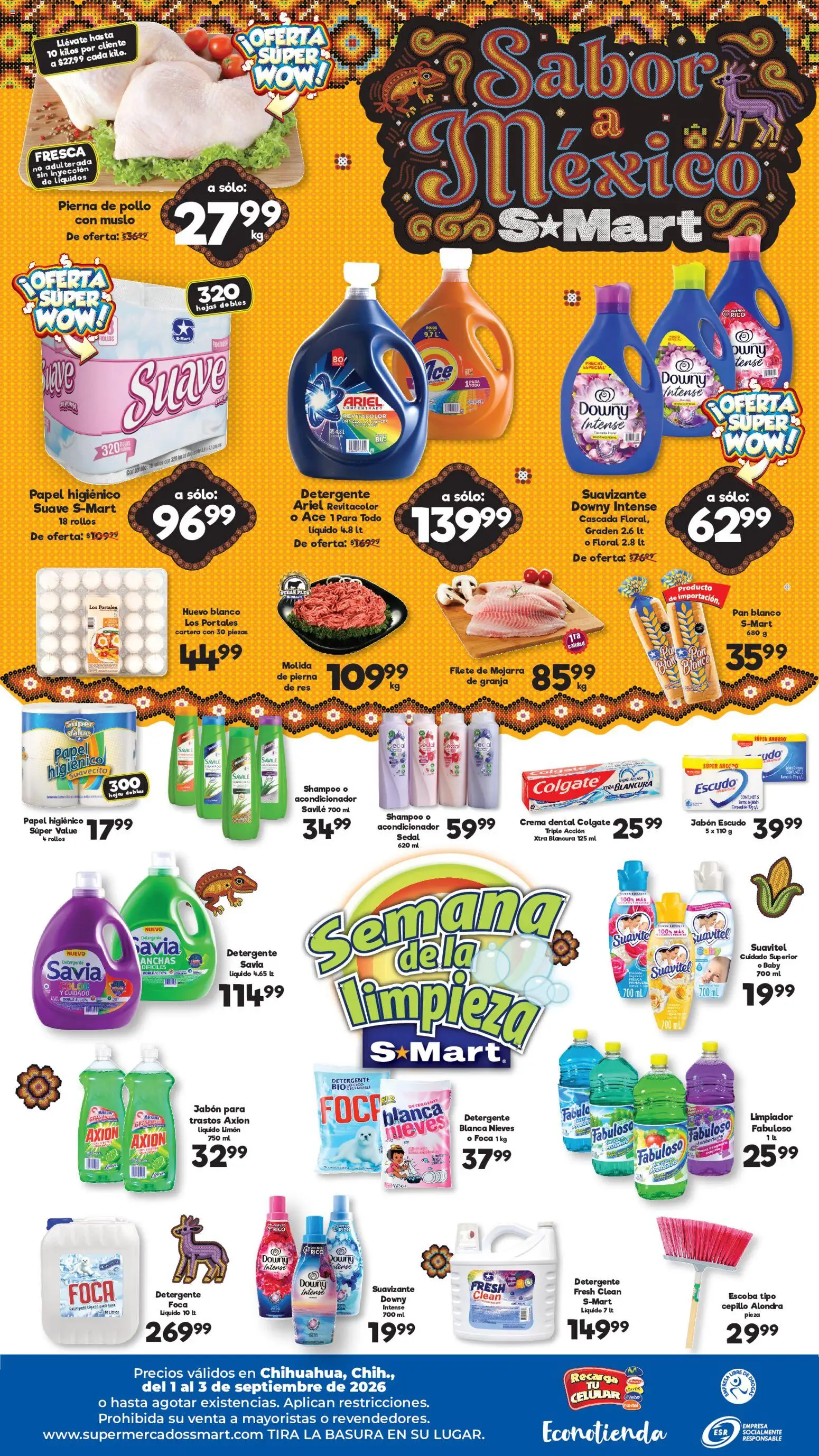 Nuevas ofertas de S-Mart válidas en toda la República Mexicana desde el 01/09/2026. ¡Encuentra las mejores ofertas en S-Mart folleto! | Página: 2 | Productos: Crema, Escoba, Limpiador, Focos