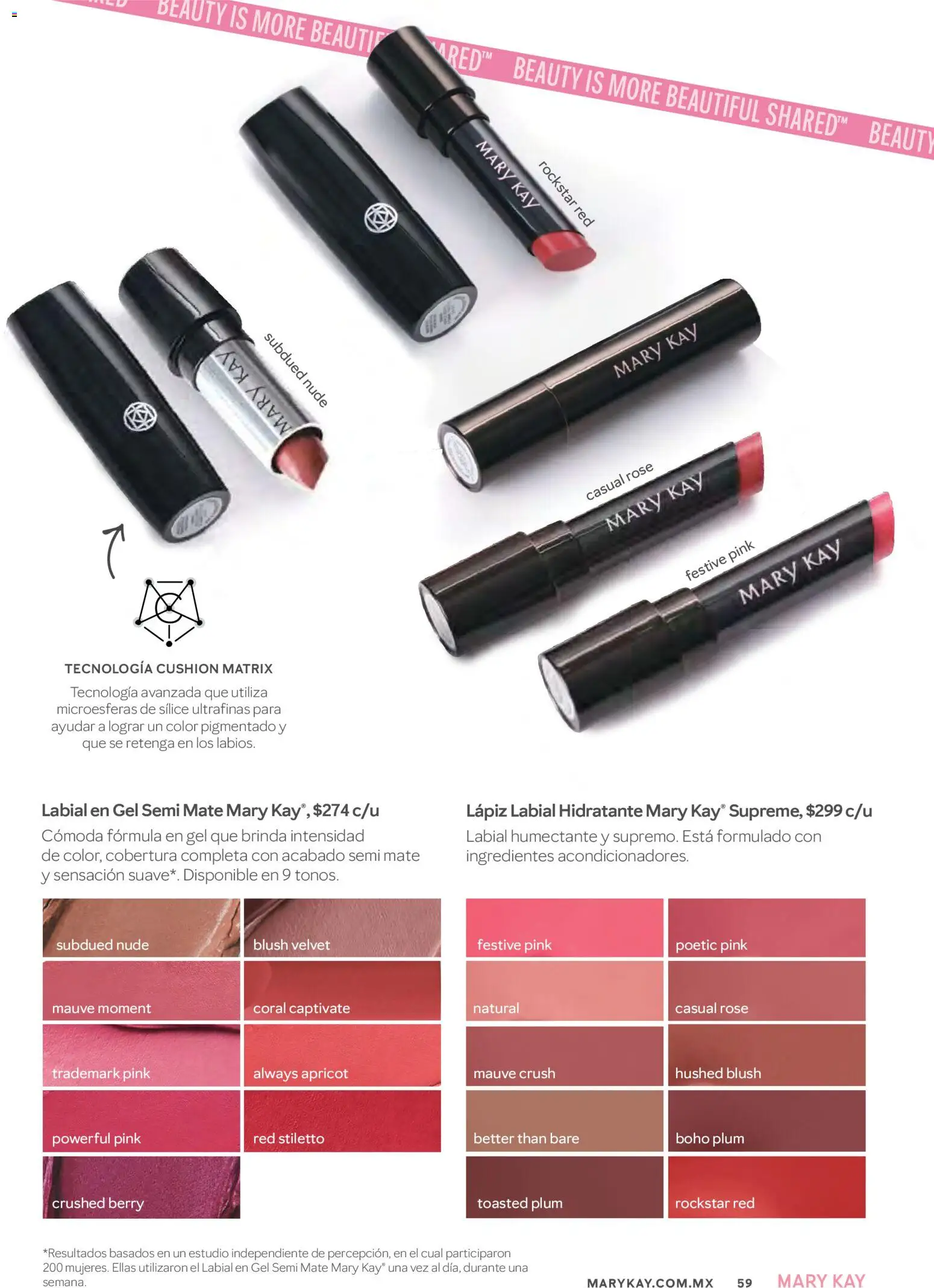 Nuevas ofertas de Mary Kay válidas en toda la República Mexicana desde el 01/09/2026. ¡Encuentra las mejores ofertas en Mary Kay catálogo! | Página: 59 | Productos: Cómoda, Ingredientes, Mate, Lápiz labial
