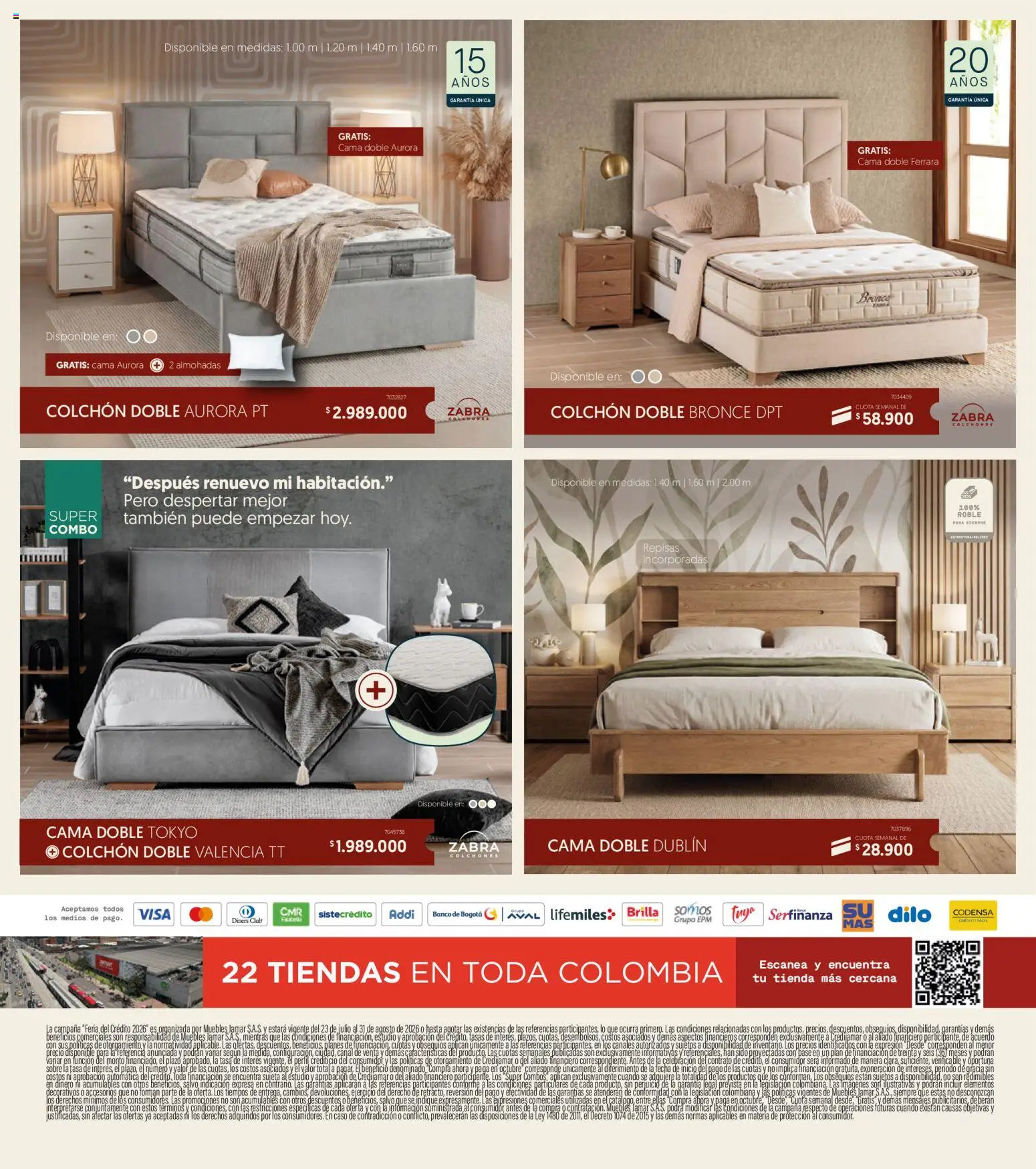 Muebles jamar revista - valida desde el 23/07/2026 | Página: 10 | Productos: Banco, Cama, Colchón, Perfil