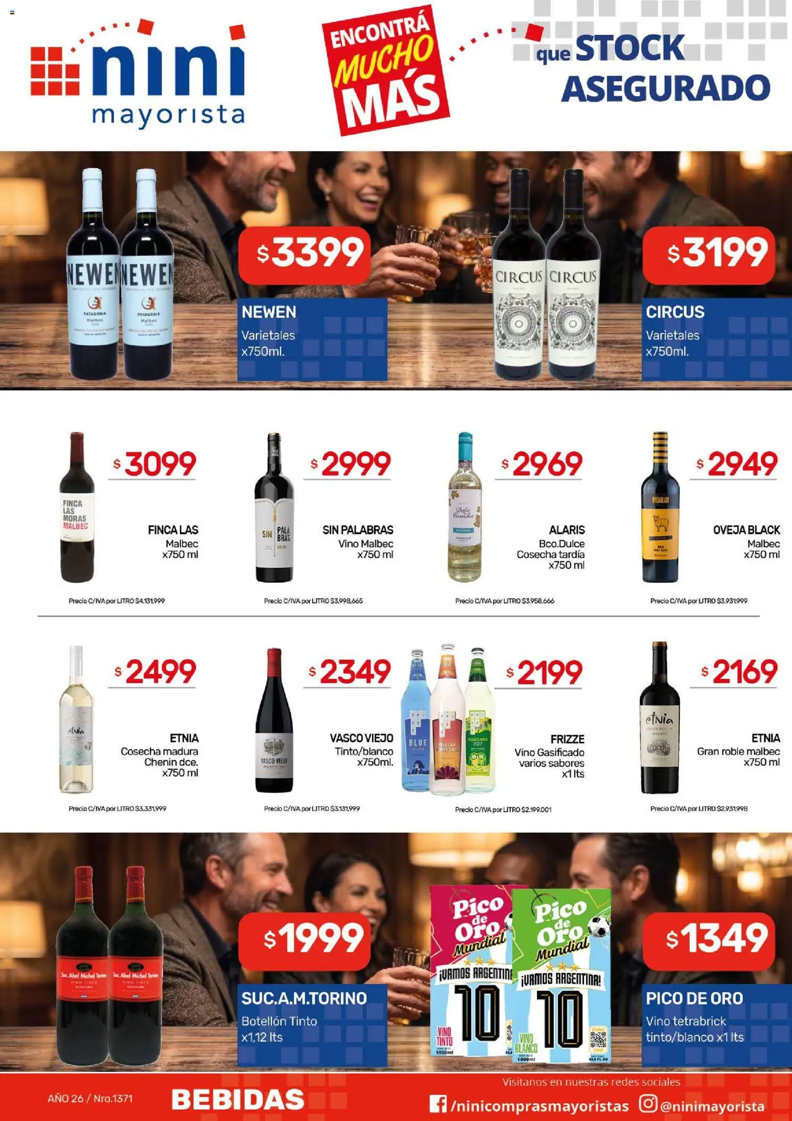 NINI Mayorista ofertas │ válido desde el 03/08/2026 | Página: 19 | Productos: Pico, Bebidas, Manzana, Vino