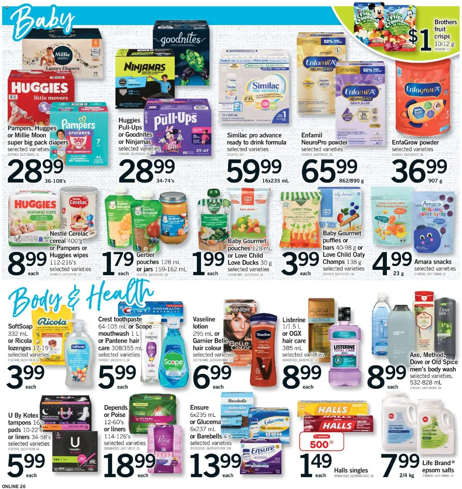 Fortinos flyer valid from Oct 1, 2026 | Page: 25 | Products: Listerine, Powder, Toothpaste, Mouthwash