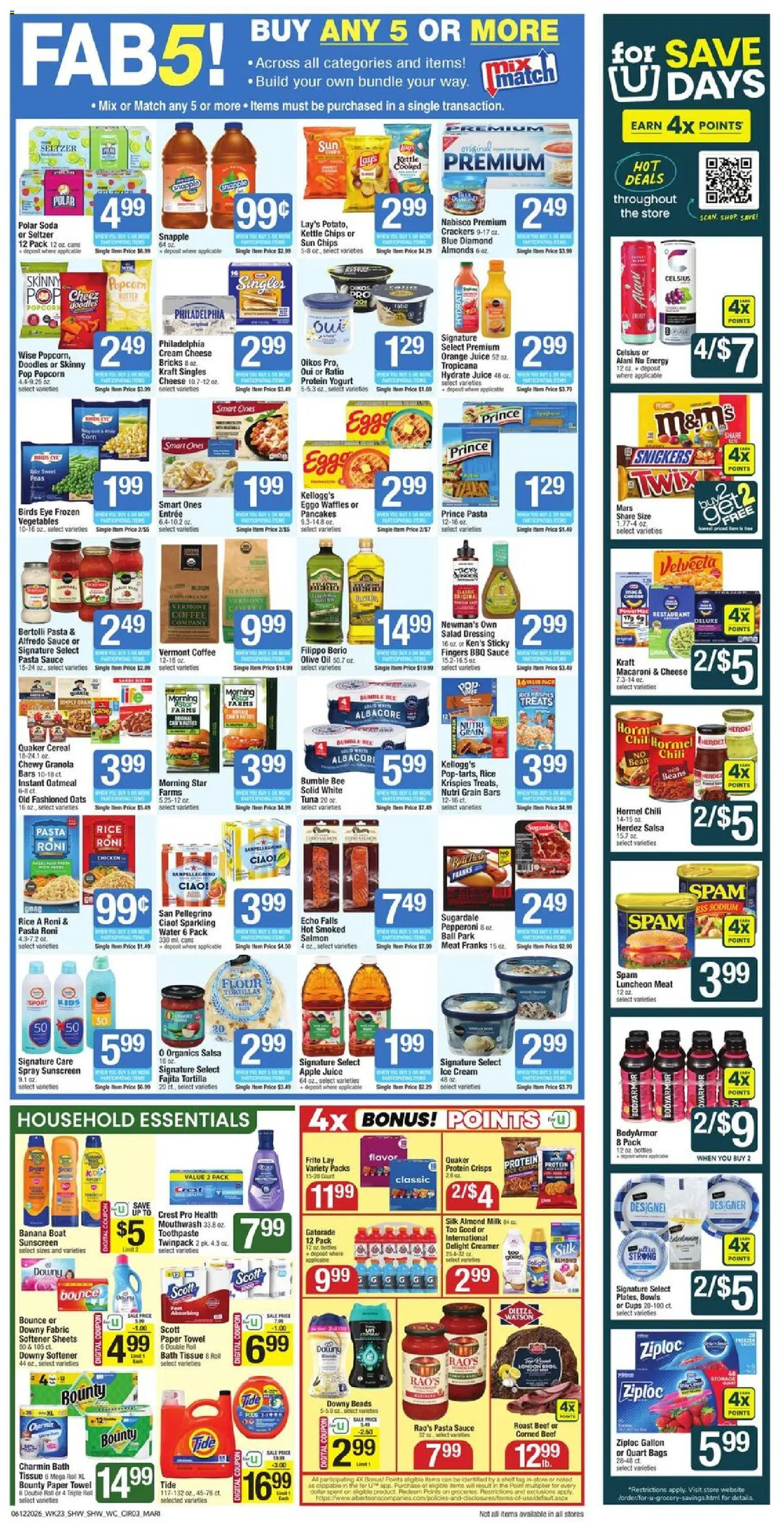 Shaw's Weekly Ad - RI - valid from 12.06.2026 | Page: 3 | Products: Cheese, Beef, Pasta, Cream