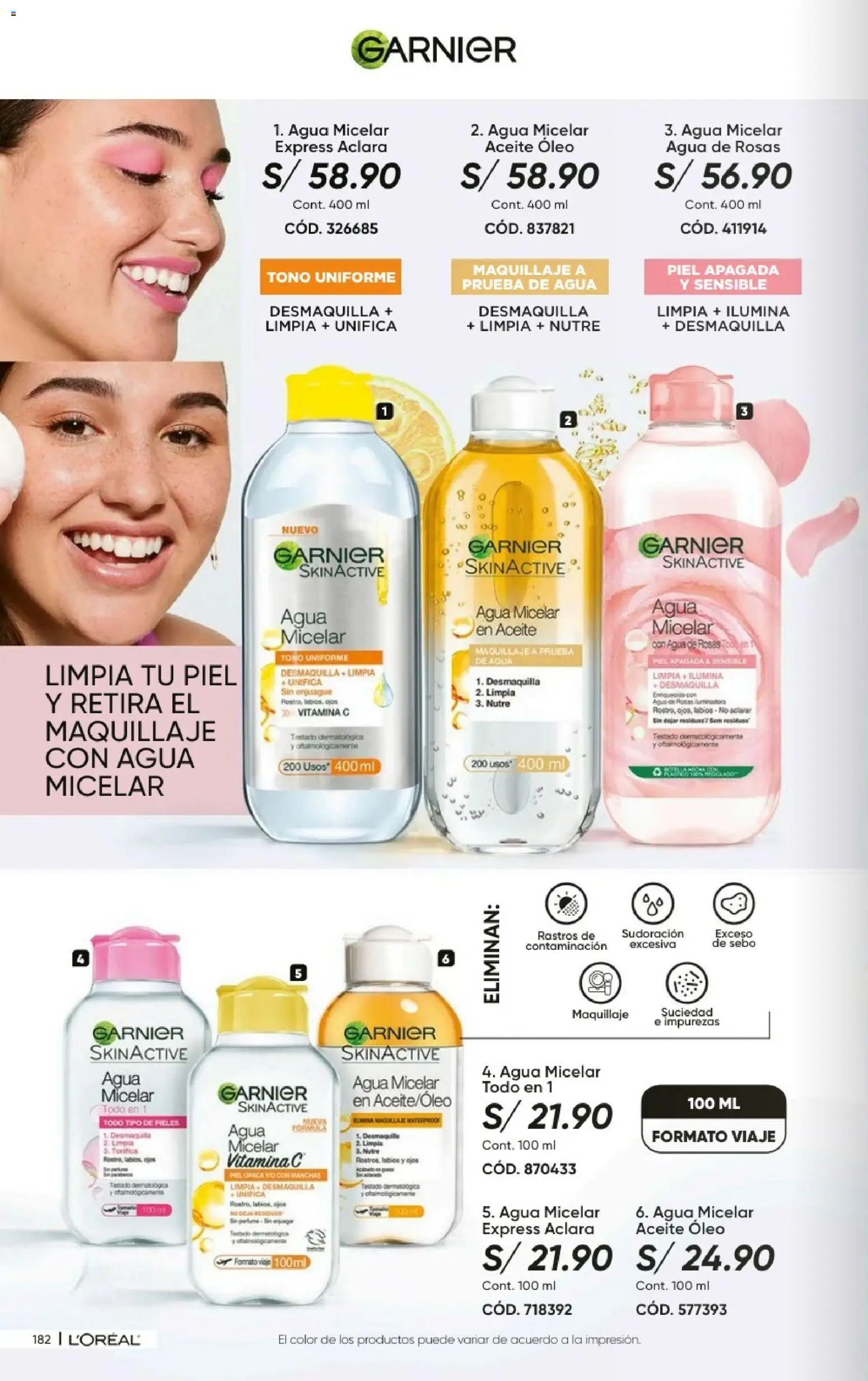 Catálogo Azzorti válido desde 20/09/2026 | Página: 184 | Productos: Aceite, Agua, Maquillaje