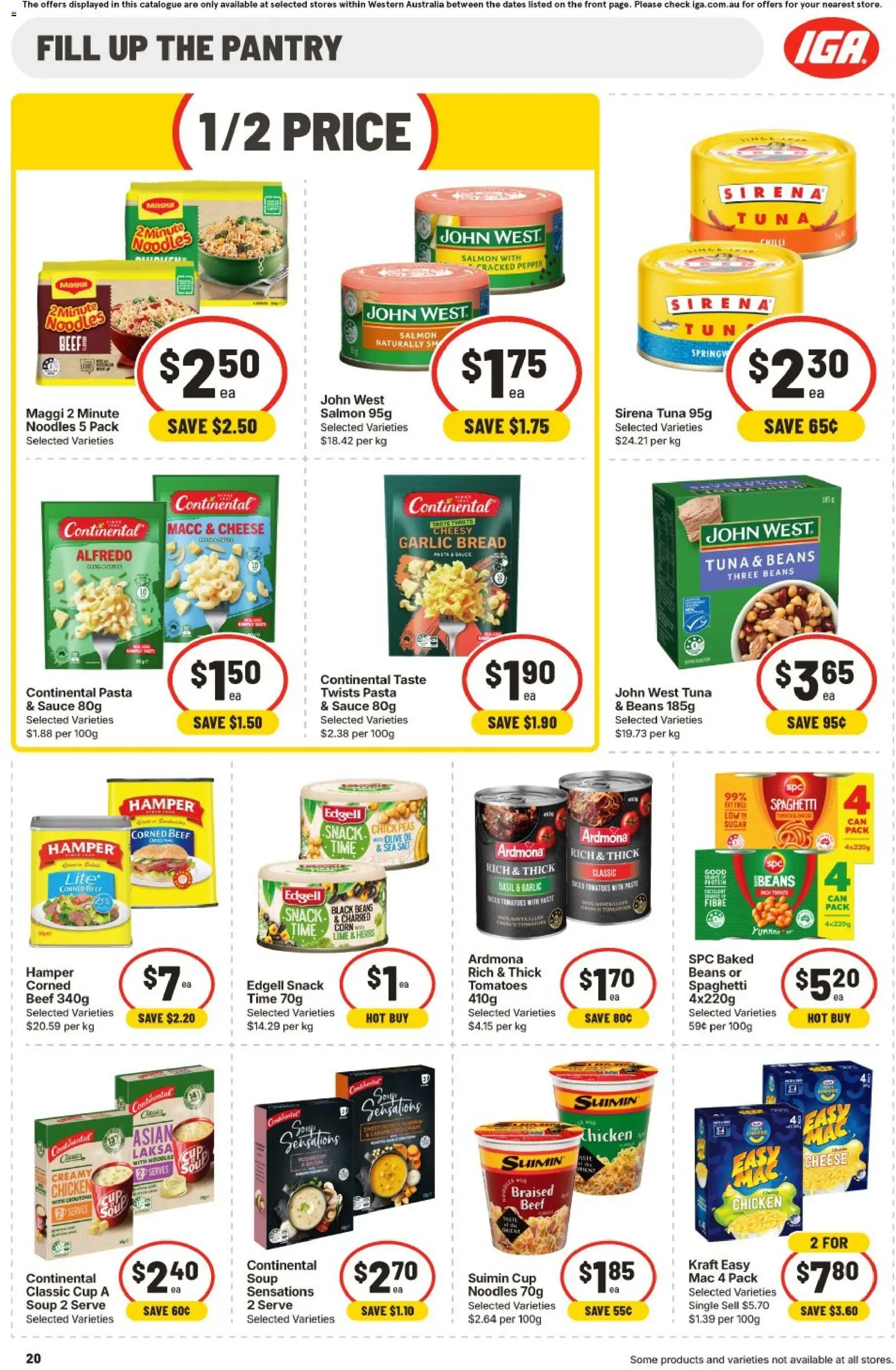 IGA catalogue - valid from 30/09/2026 | Page: 20 | Products: Cheese, Noodles, Sugar, Beans