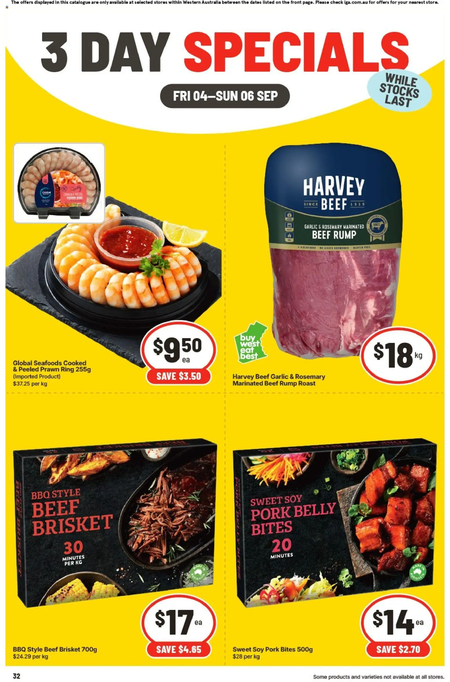 IGA catalogue - valid from 04/09/2026 | Page: 1 | Products: Beef, Pork belly, Garlic, Roast