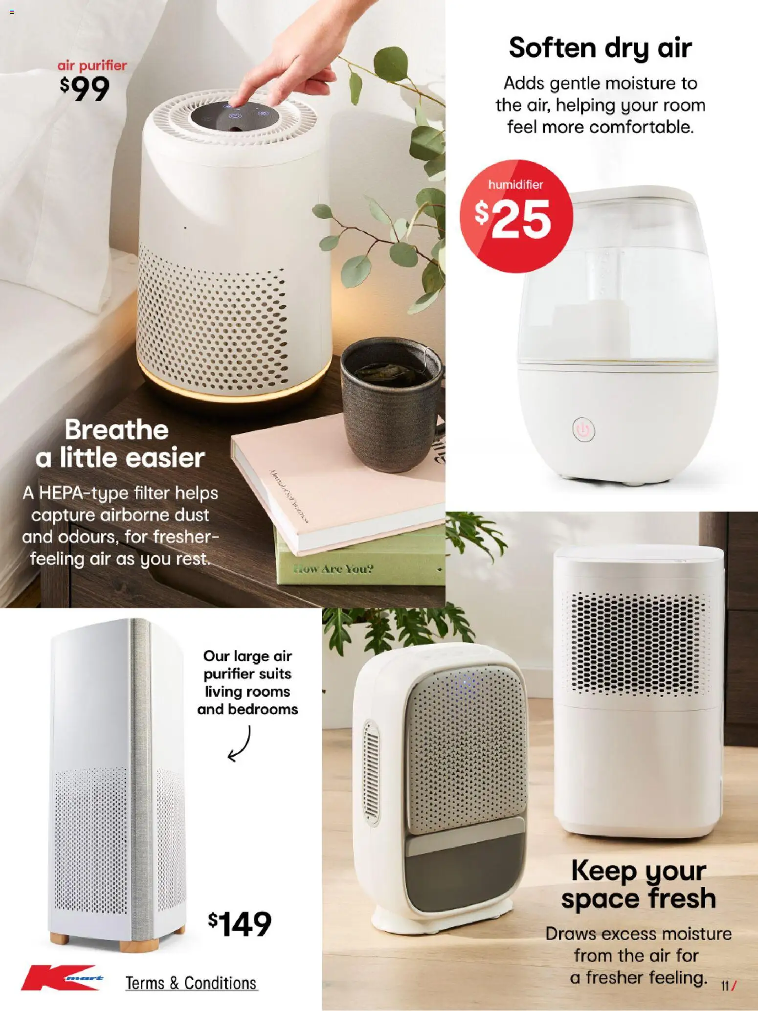Kmart catalogue - valid from 27/08/2026 | Page: 11 | Products: Air purifier, Humidifier