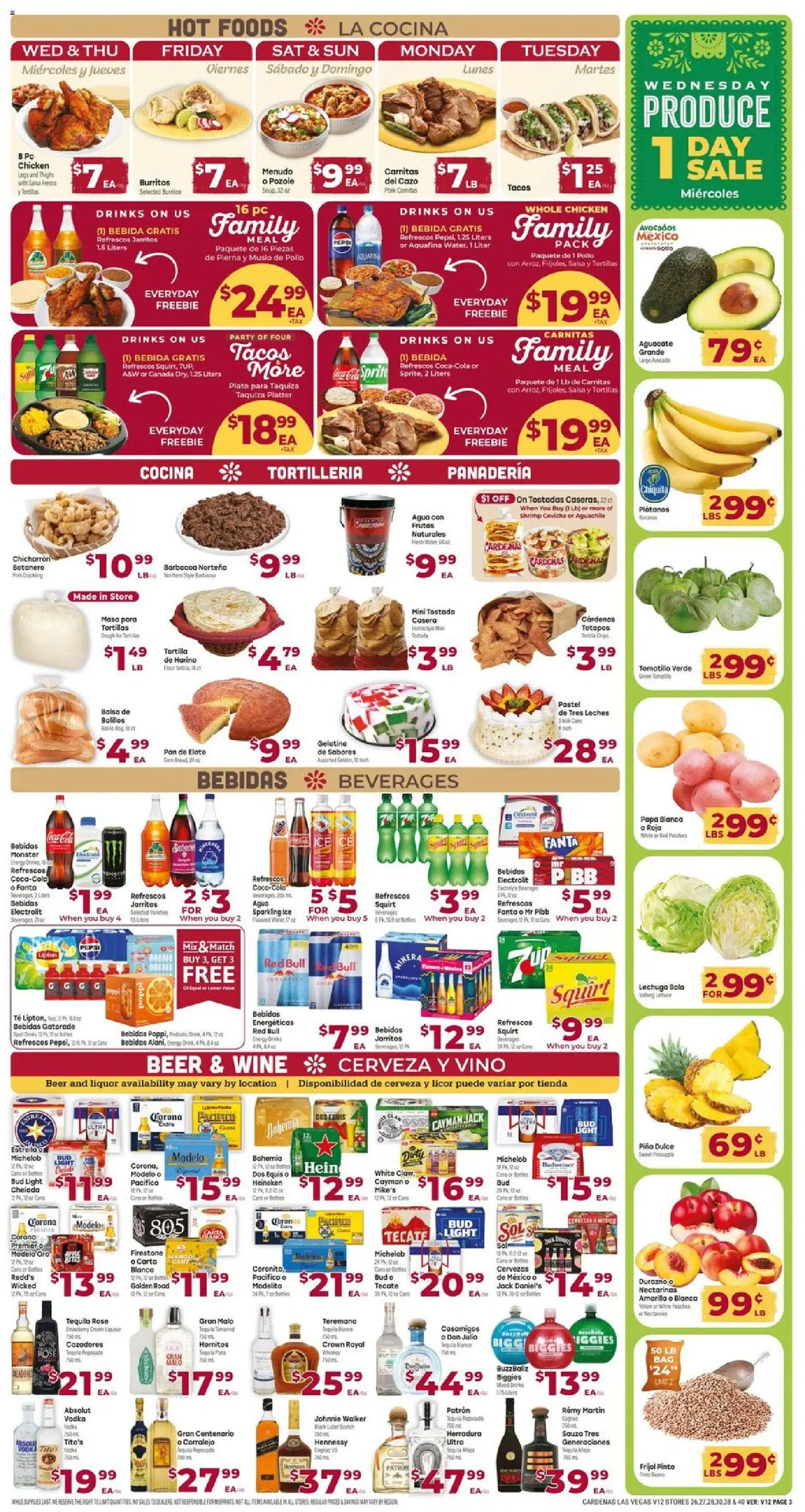 Cardenas Weekly Ad - valid from 07/29/2026 | Page: 3 | Products: Beer, Pork, Vodka, Pc