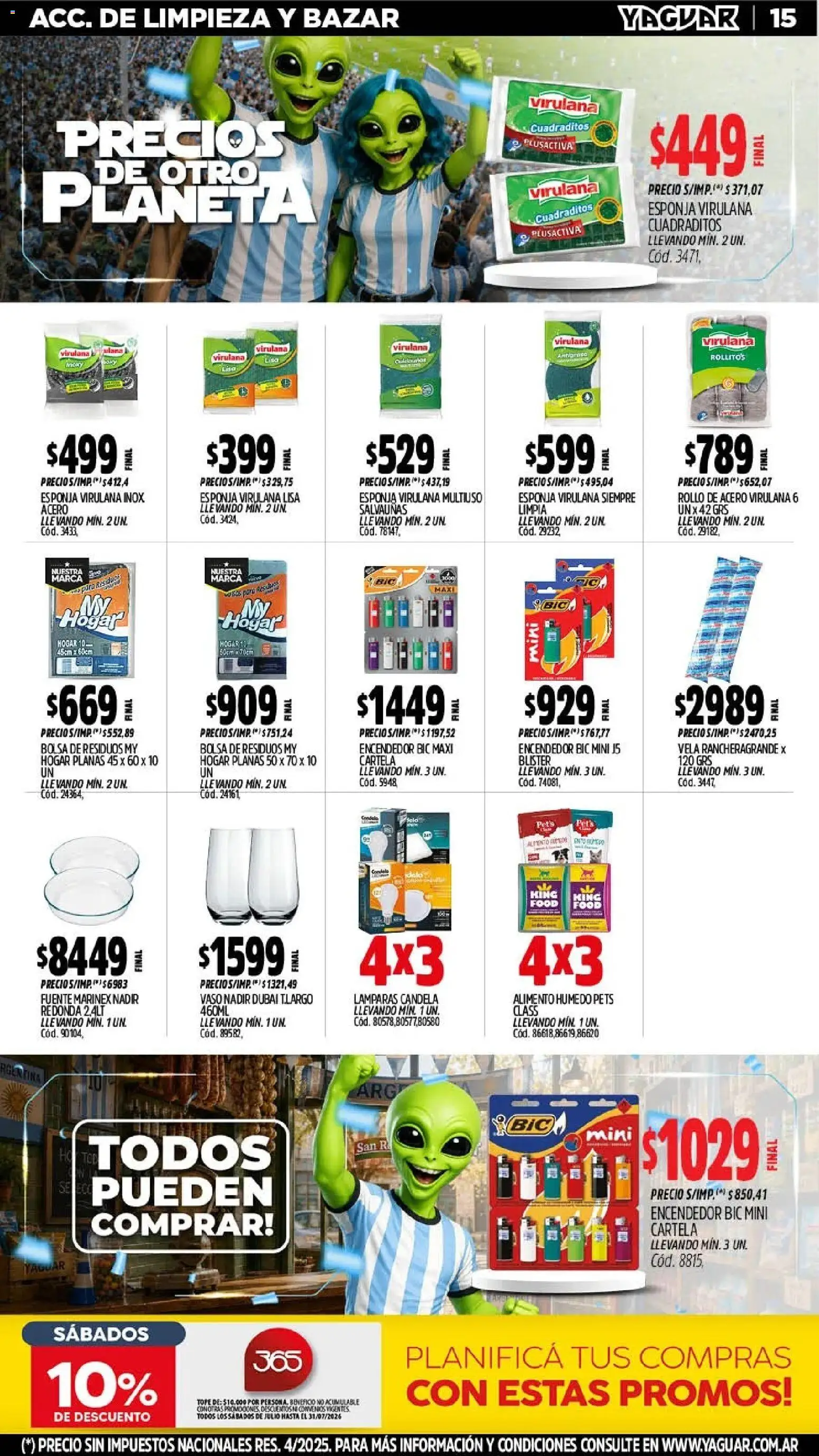 Yaguar - Oferta Semanal Misiones │ válido desde el 13/07/2026 | Página: 16 | Productos: Vela, Encendedor, Fuente, Esponja