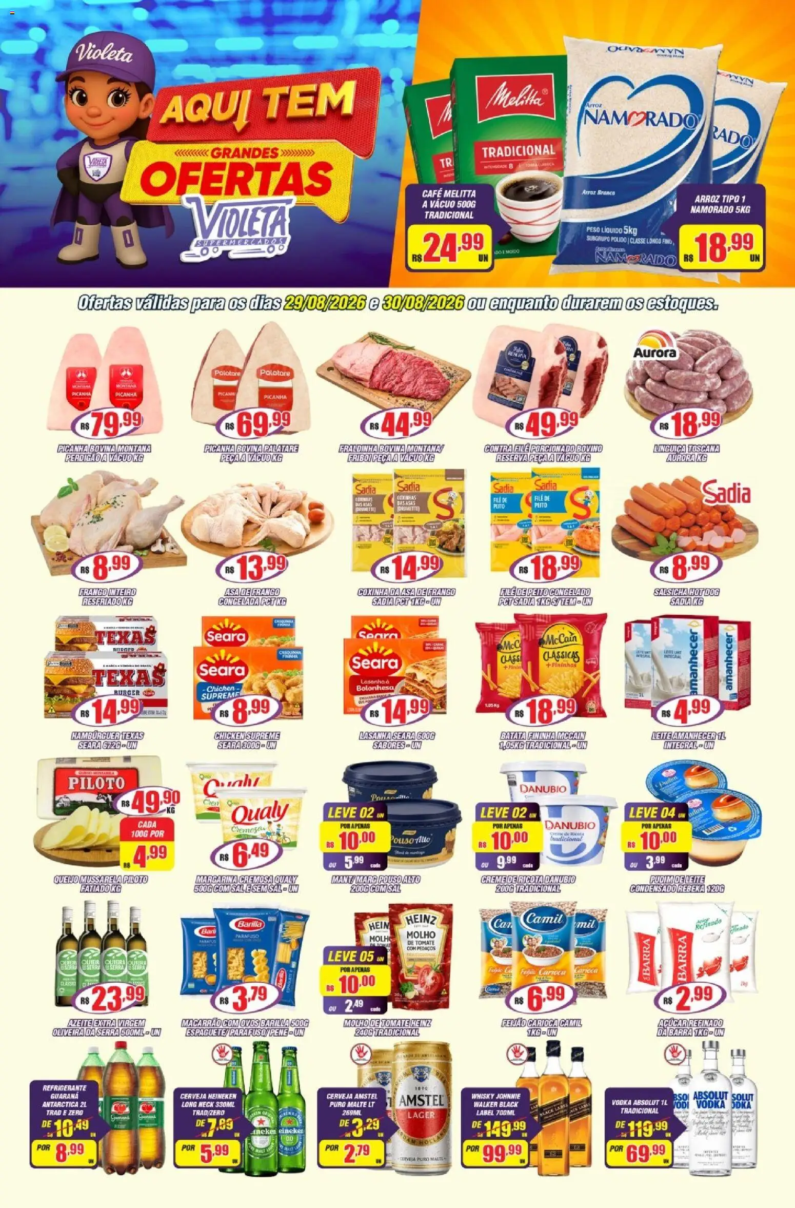 Violeta Supermercados Folheto - válido de 29/08/2026 | Página: 1 | Produtos: Tomate, Guaraná, Caneca, Azeite