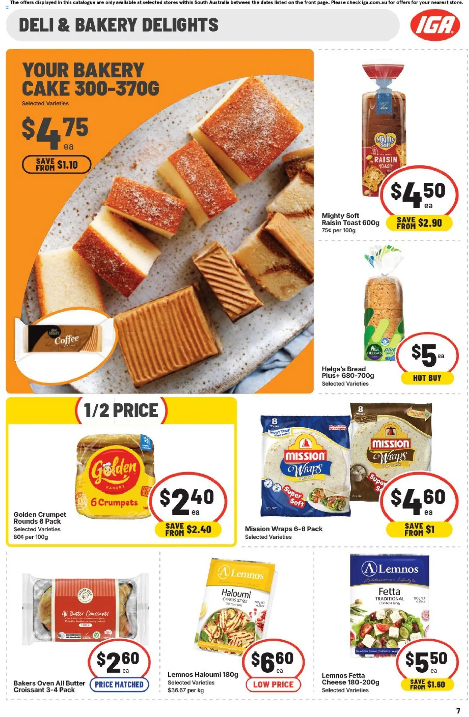 IGA catalogue - valid from 01/07/2026 | Page: 7 | Products: Crumpets, Butter, Cheese, Bread