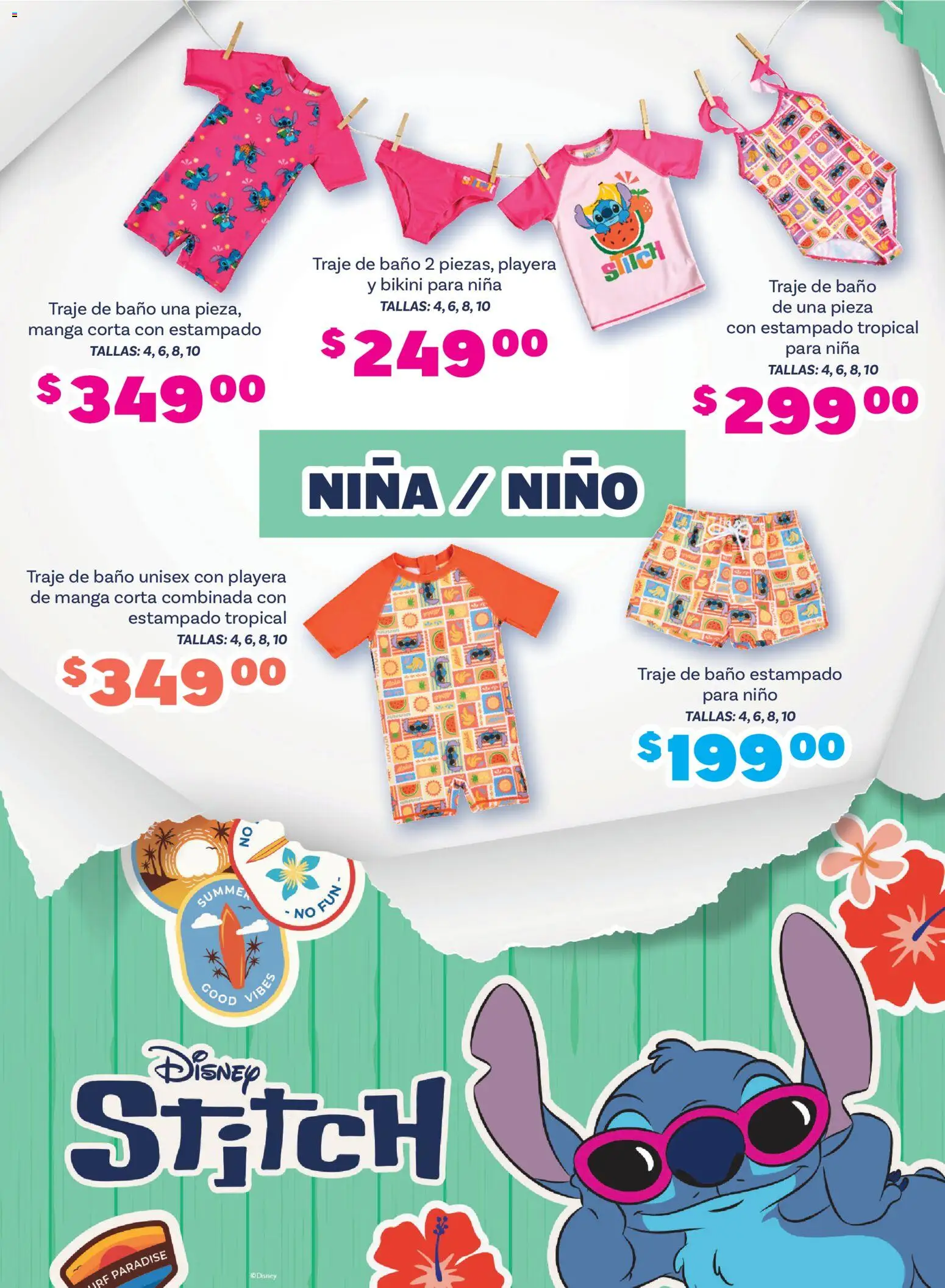 Nuevas ofertas de Soriana válidas en toda la República Mexicana desde el 26.03.2026. ¡Encuentra las mejores ofertas en Soriana Especial Stitch Híper! | Página: 2 | Productos: Traje, Traje de baño, Bikini, Baño
