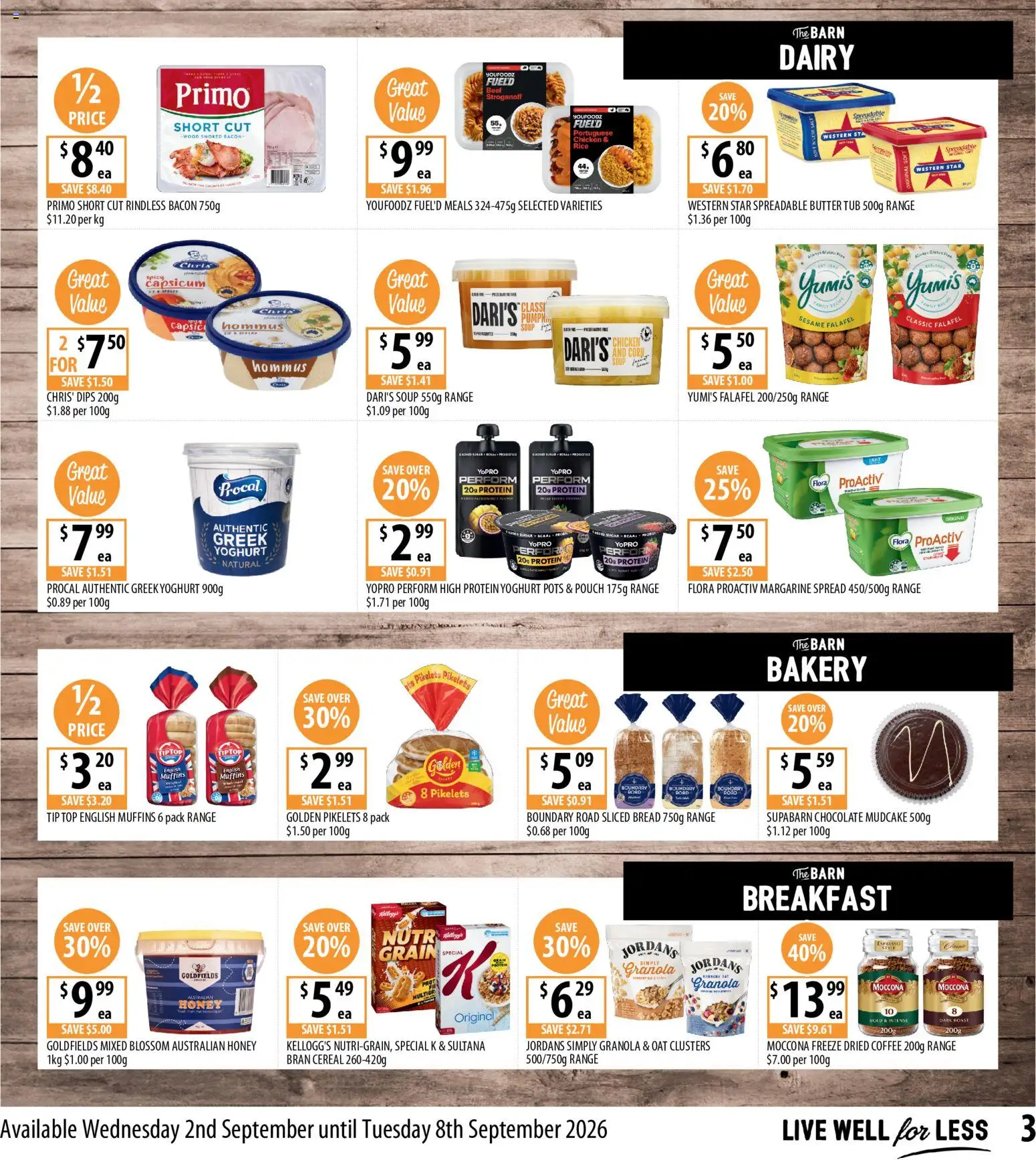 Supabarn catalogue - valid from 02/09/2026 | Page: 3 | Products: Sesame, Yoghurt, Bread, Bakery